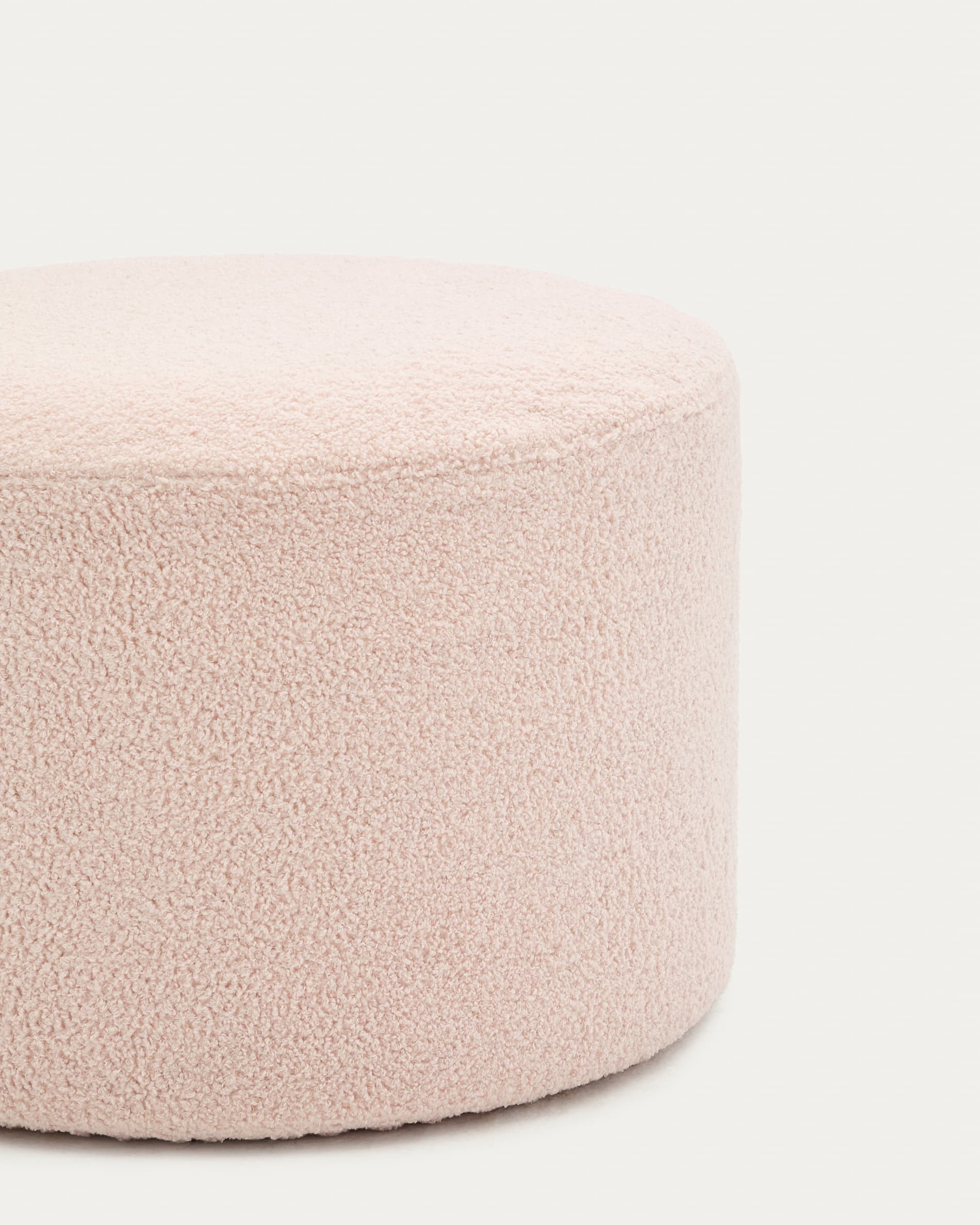 Kave Home Poef 'Kaeli' Bouclé, 60cm, kleur Roze