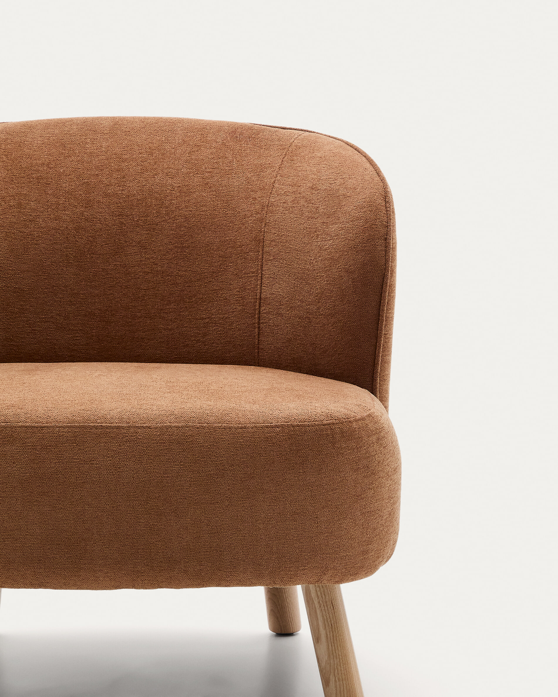 Kave Home Fauteuil 'Ulit' Chenille, kleur Terracotta