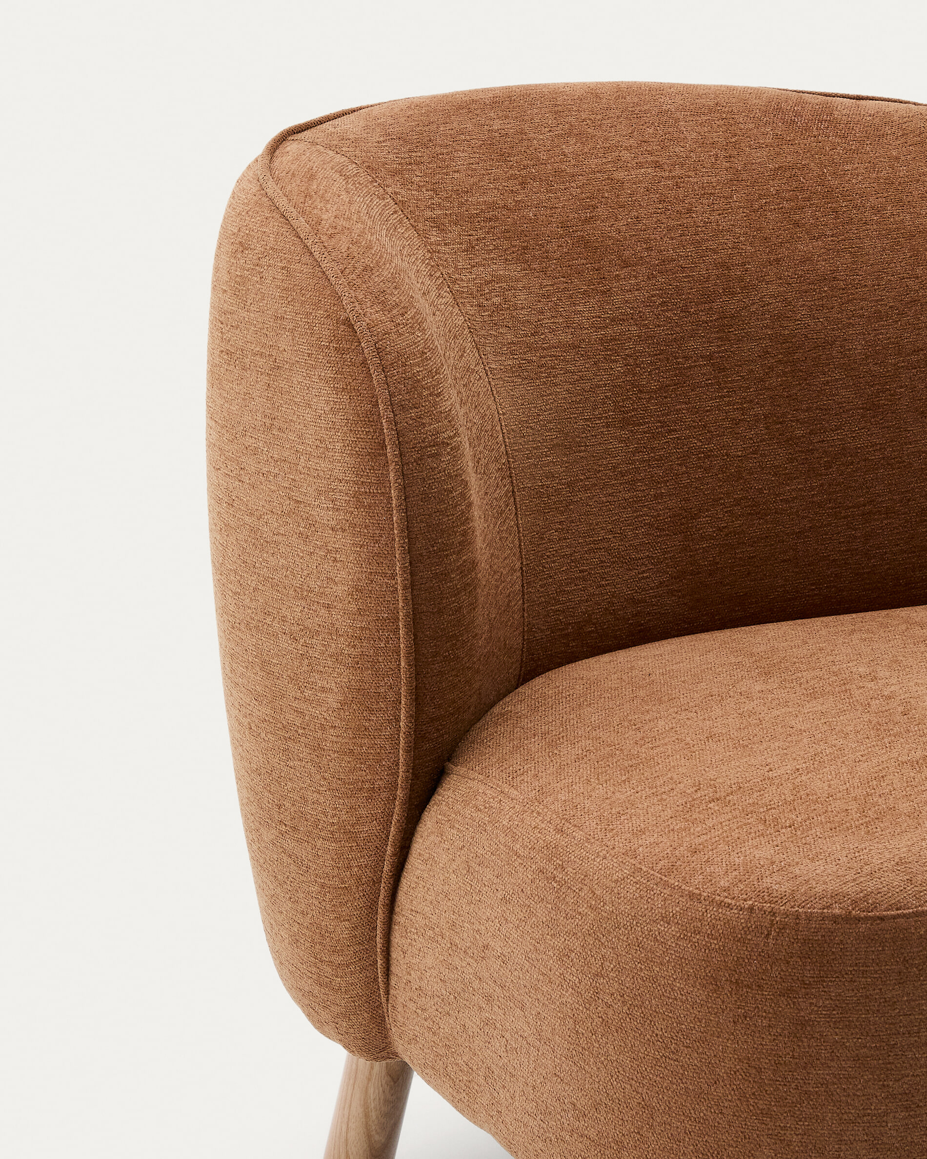 Kave Home Fauteuil 'Ulit' Chenille, kleur Terracotta