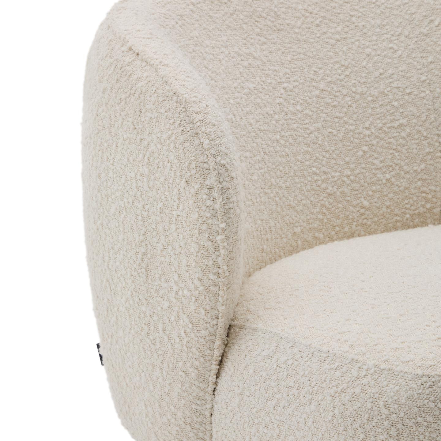 Kave Home Fauteuil 'Ulit' Bouclé, kleur Wit
