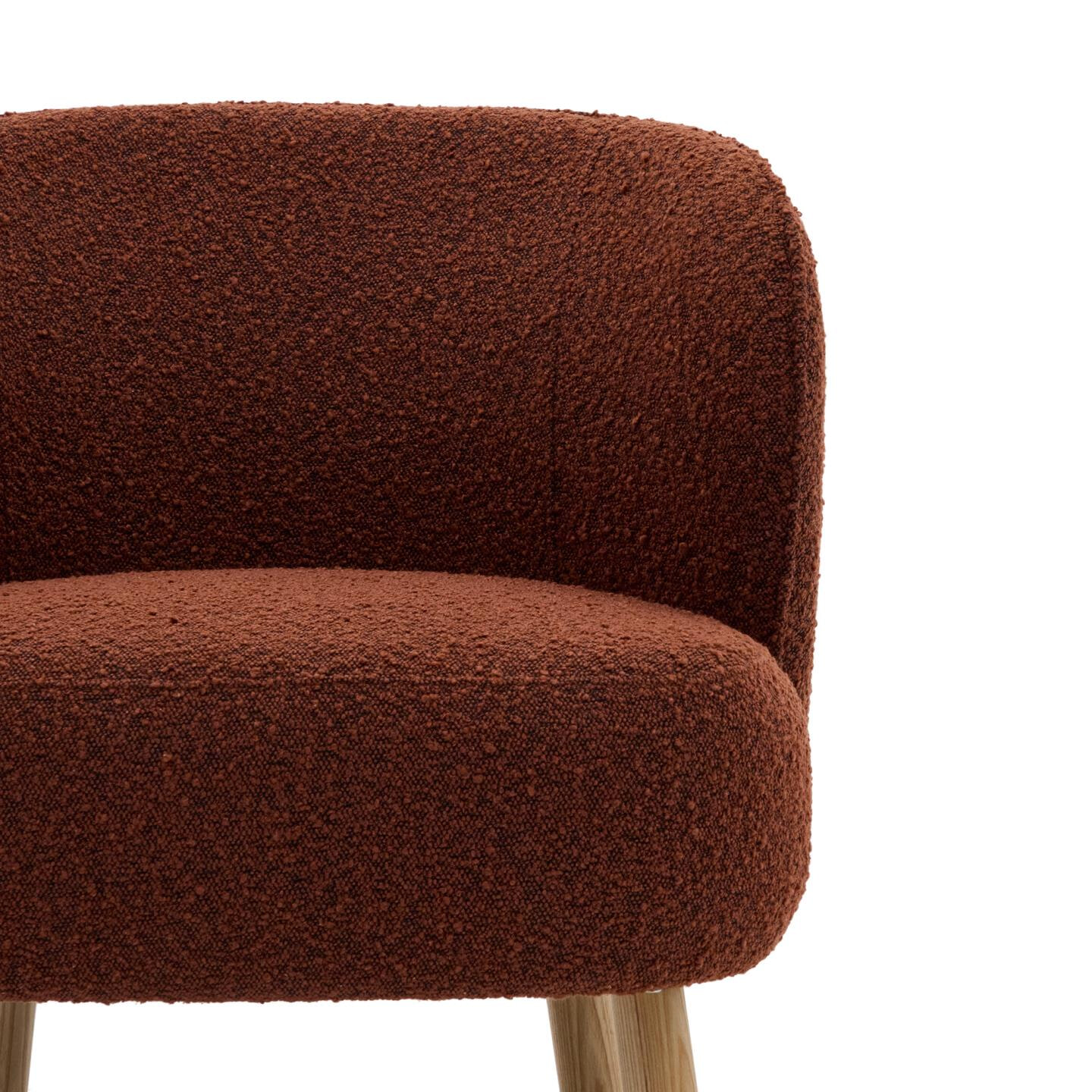 Kave Home Fauteuil 'Ulit' Bouclé, kleur Terracotta