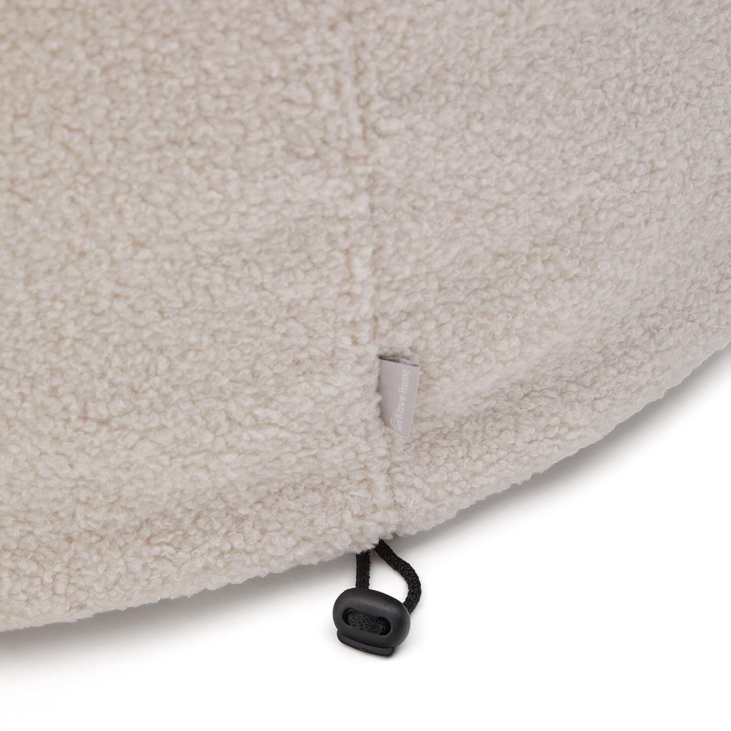 Kave Home Poef 'Kaeli' Bouclé, 90cm, kleur Ecru
