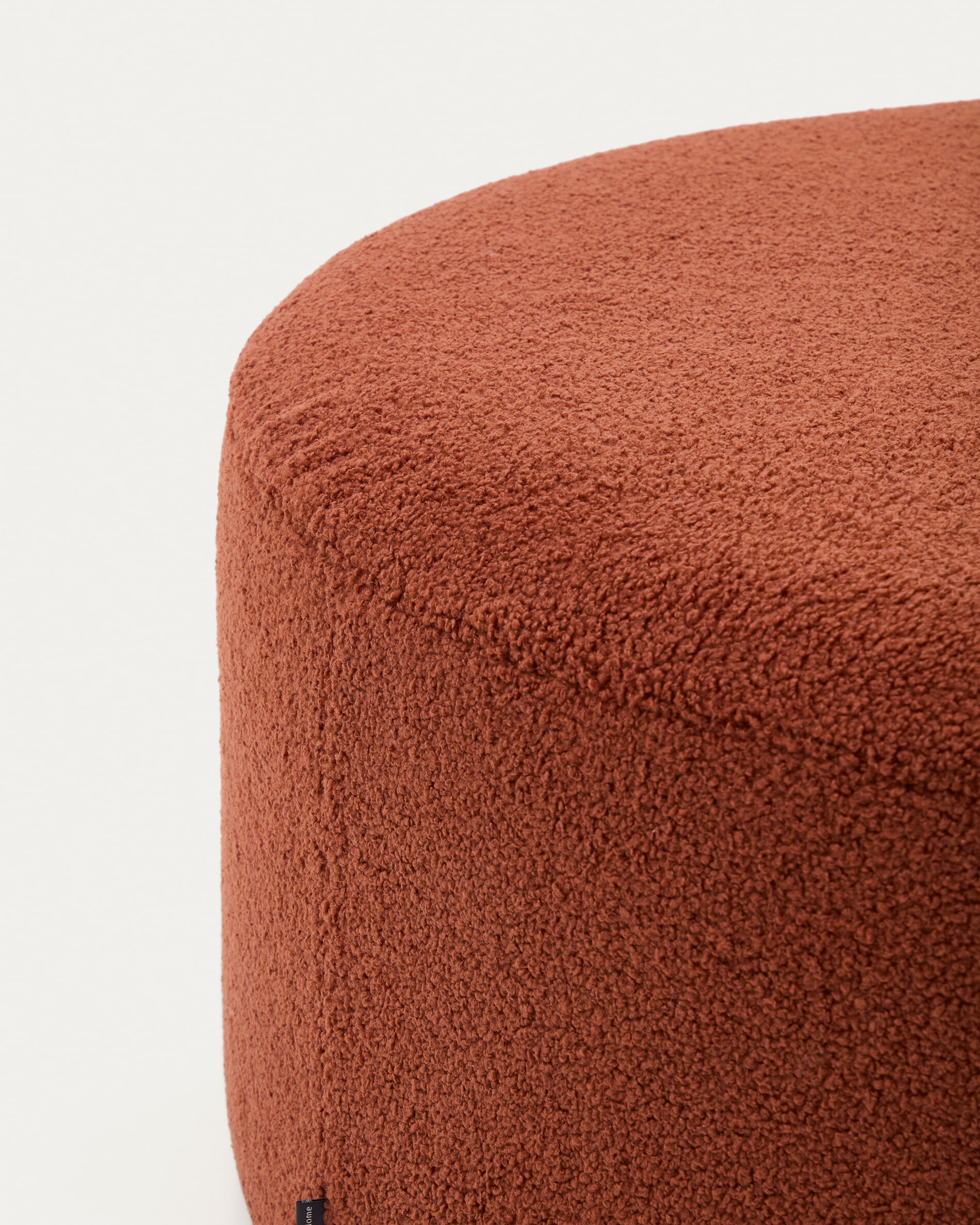 Kave Home Poef 'Kaeli' Bouclé, 90cm, kleur Terracotta