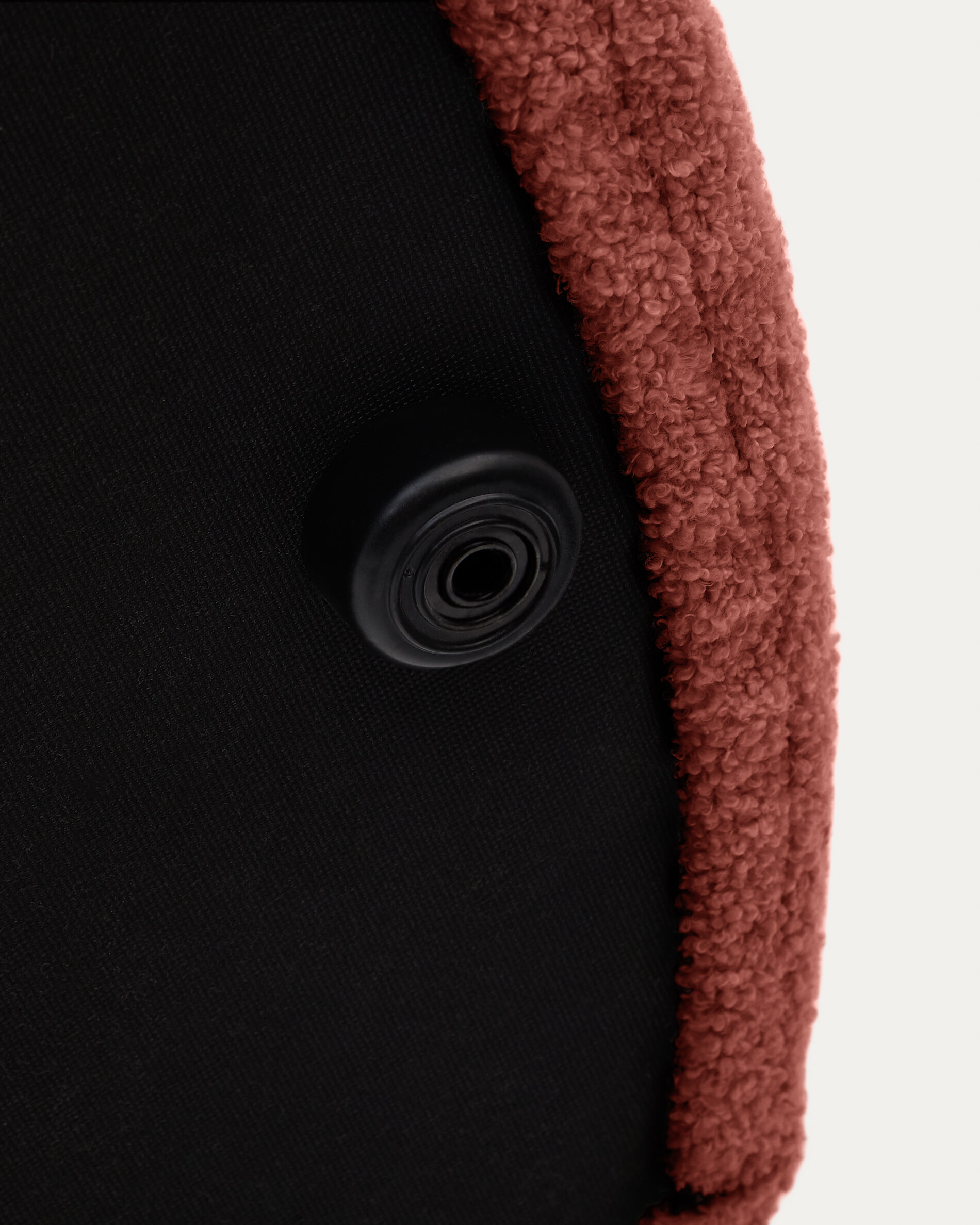 Kave Home Poef 'Kaeli' Bouclé, 90cm, kleur Terracotta