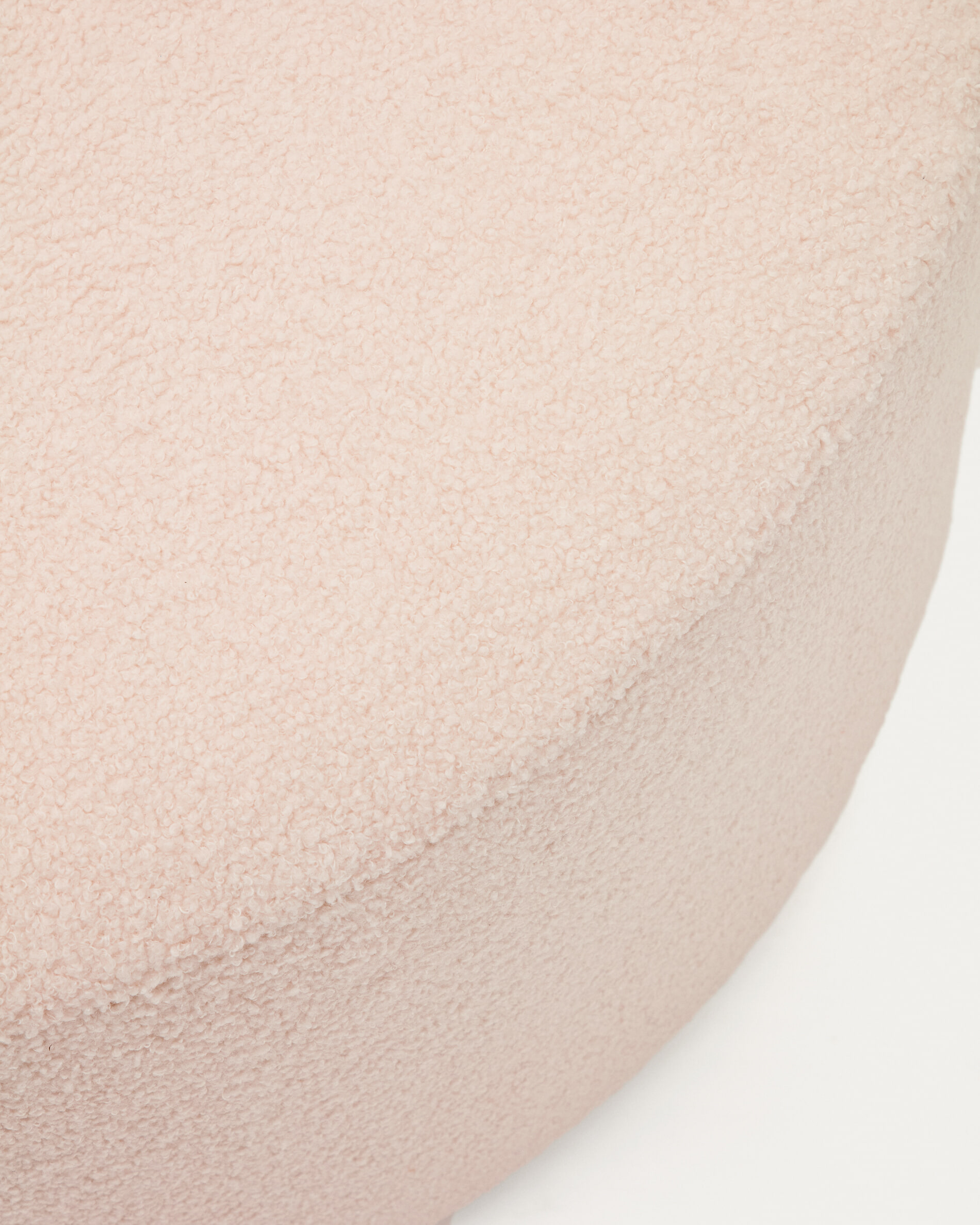 Kave Home Poef 'Kaeli' Bouclé, 90cm, kleur Roze