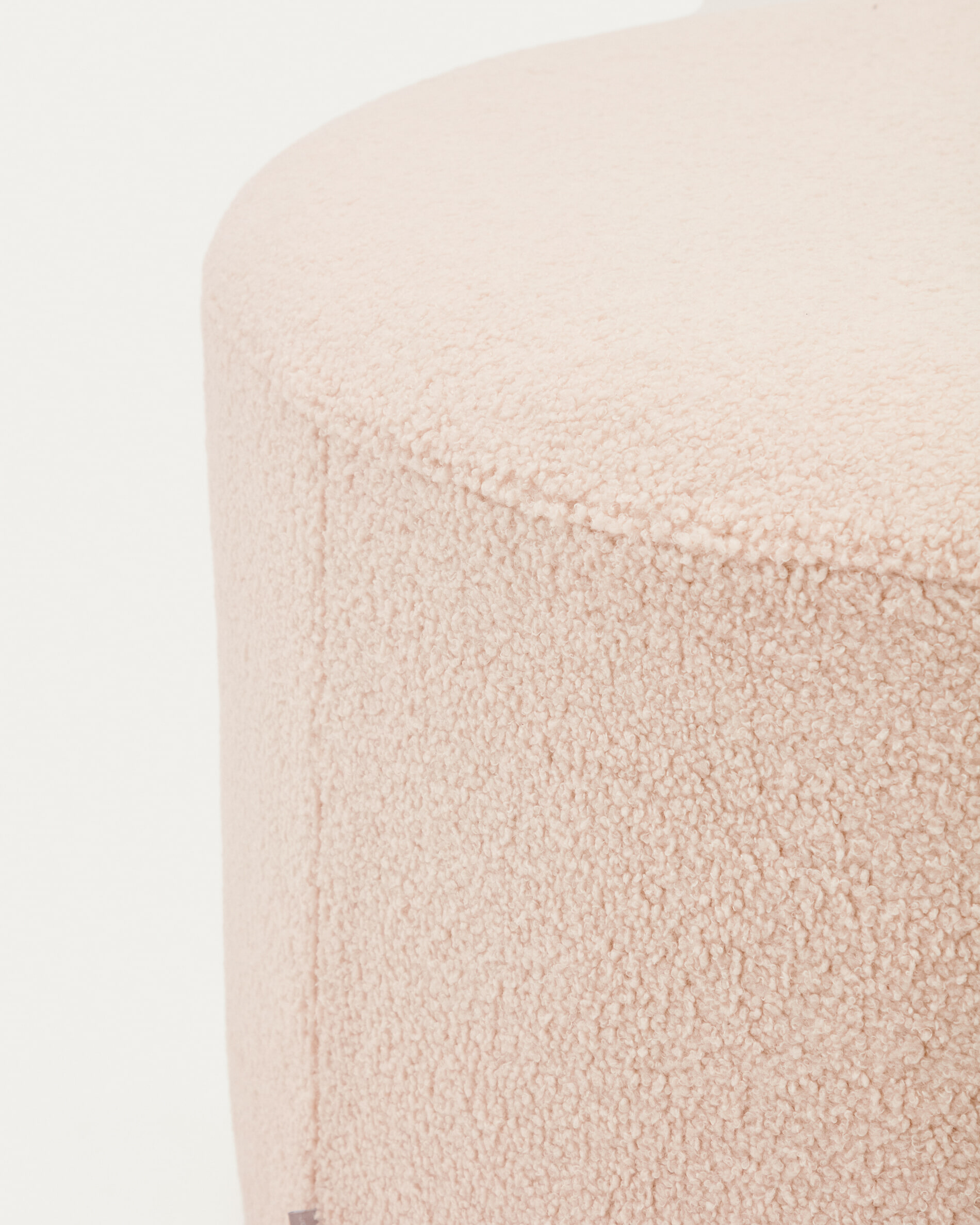 Kave Home Poef 'Kaeli' Bouclé, 90cm, kleur Roze