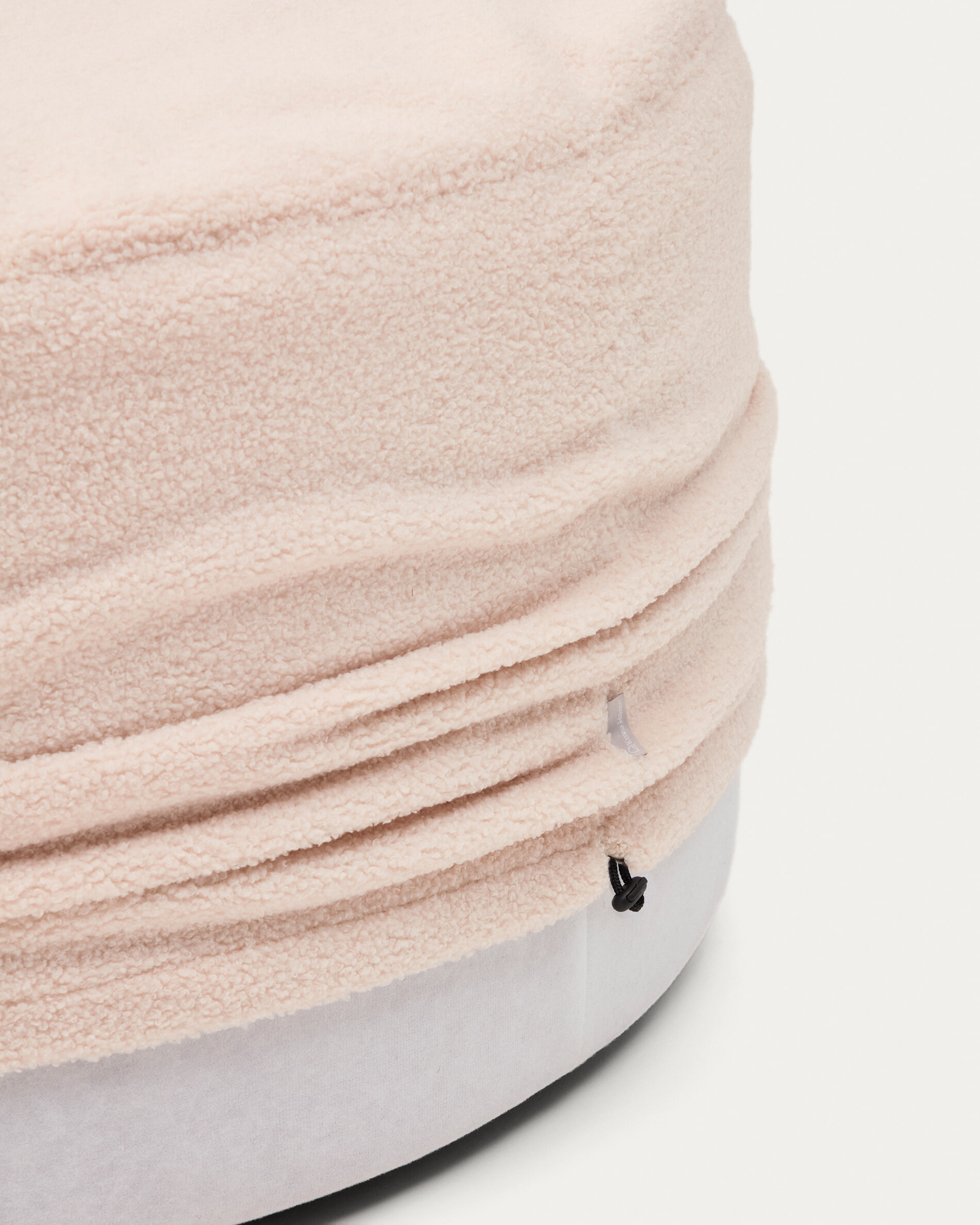 Kave Home Poef 'Kaeli' Bouclé, 90cm, kleur Roze