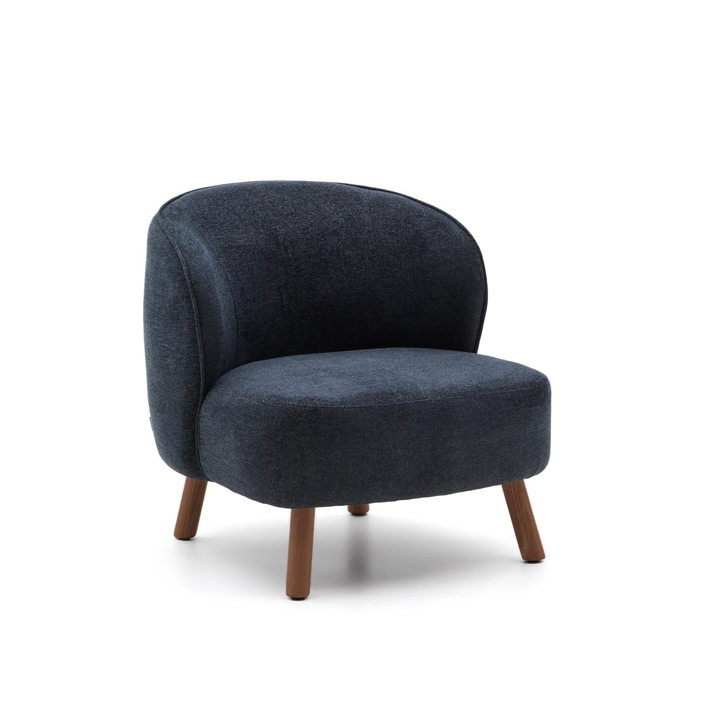 Kave Home Fauteuil 'Ulit' Chenille, kleur Blauw/Bruin