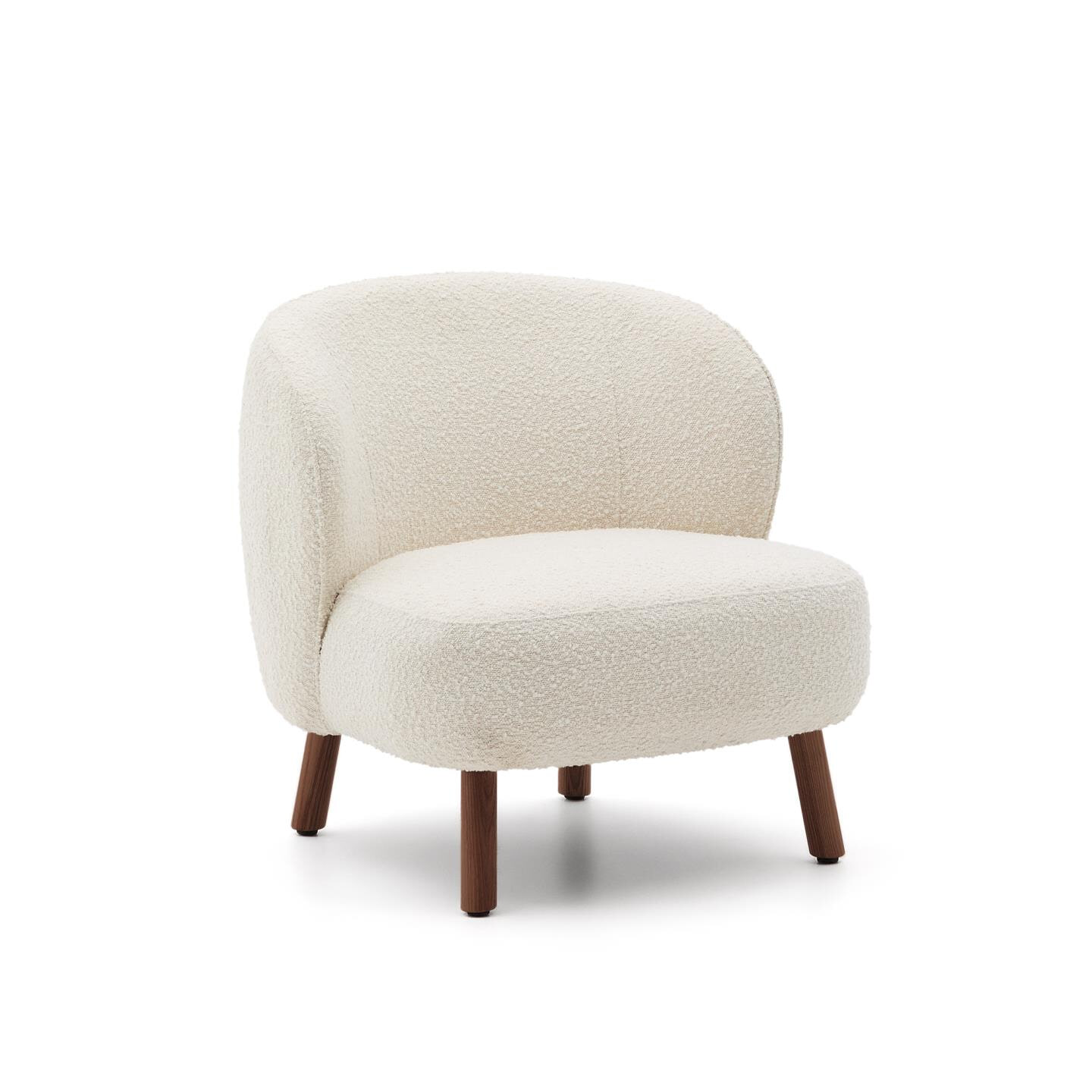 Kave Home Fauteuil Ulit Bouclé - Wit/Bruin