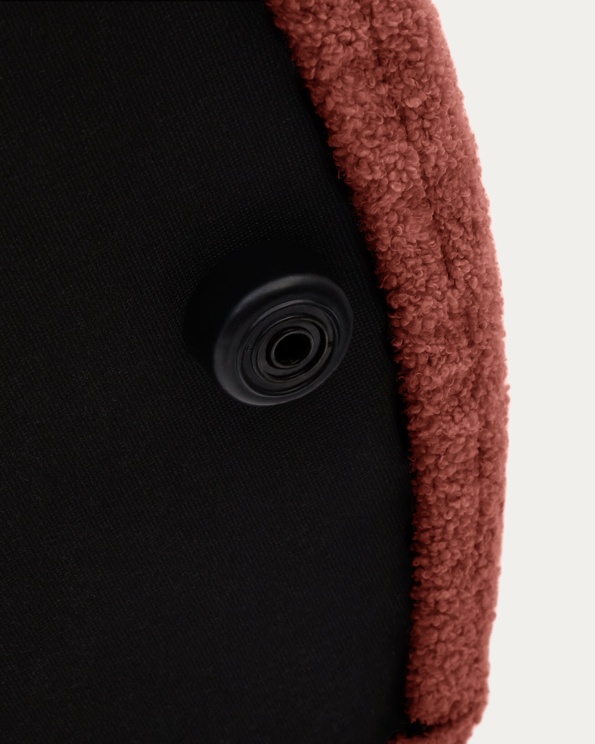 Kave Home Poef 'Kaeli' Bouclé, 120cm, kleur Terracotta