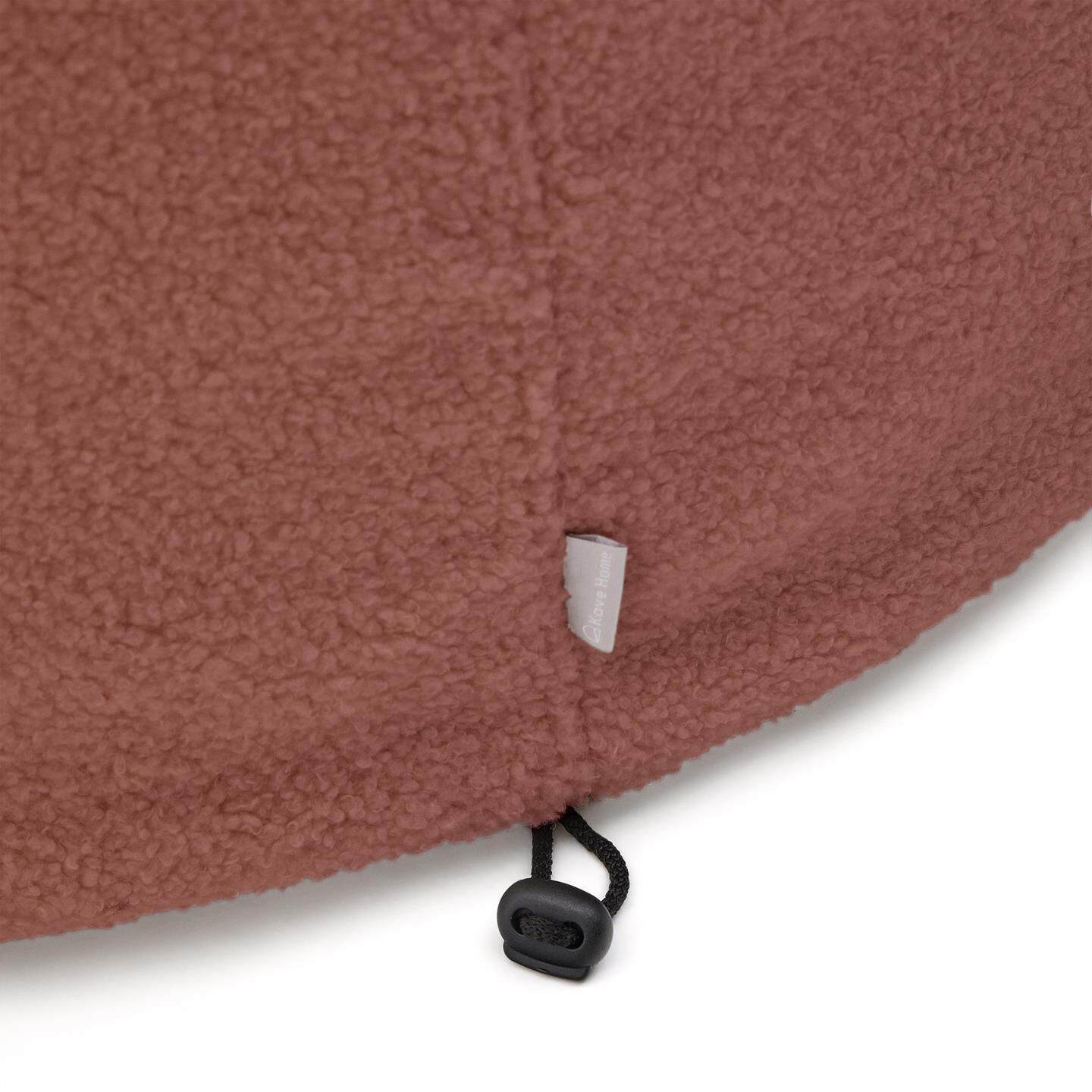 Kave Home Poef 'Kaeli' Bouclé, 120cm, kleur Terracotta