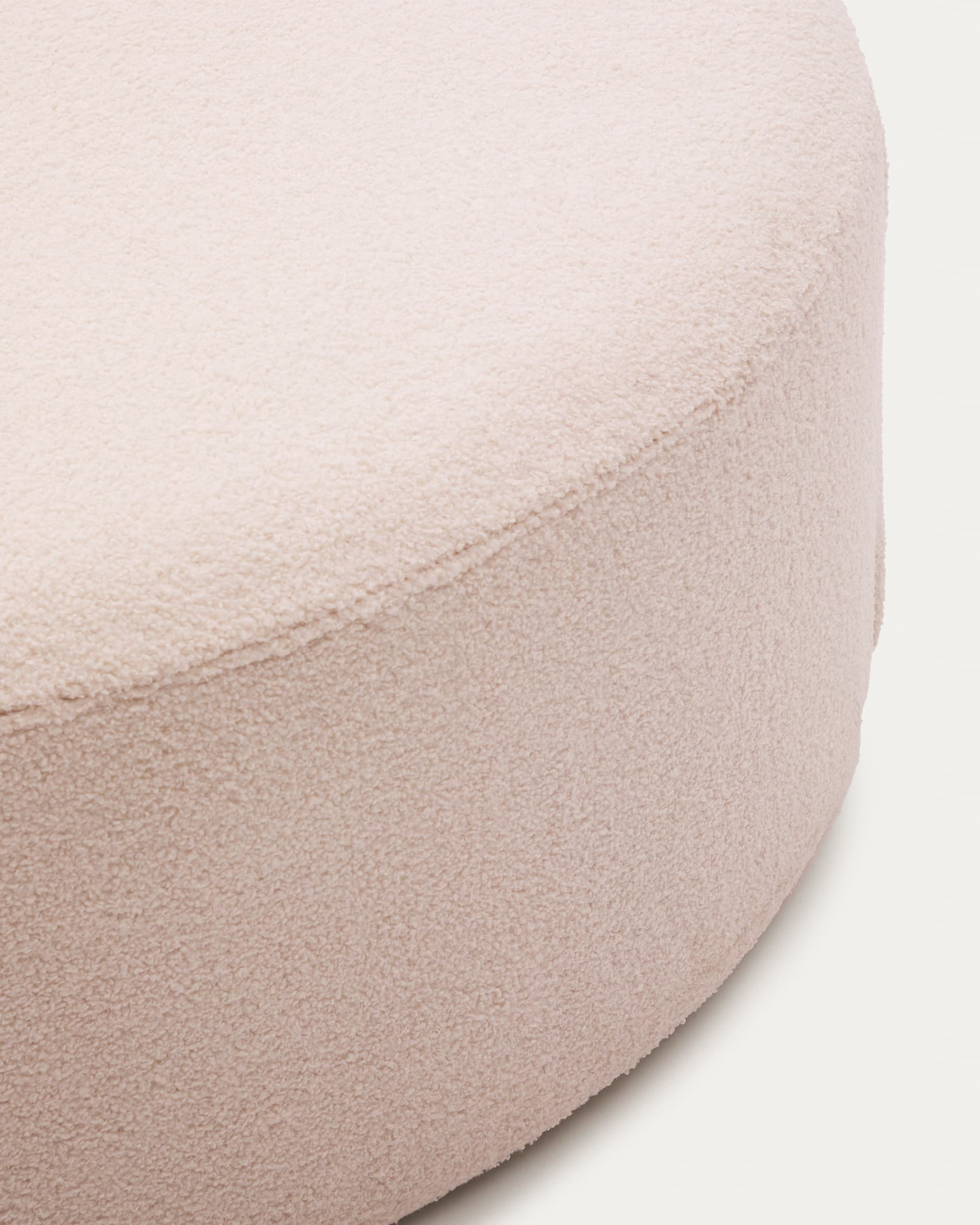 Kave Home Poef 'Kaeli' Bouclé, 120cm, kleur Roze