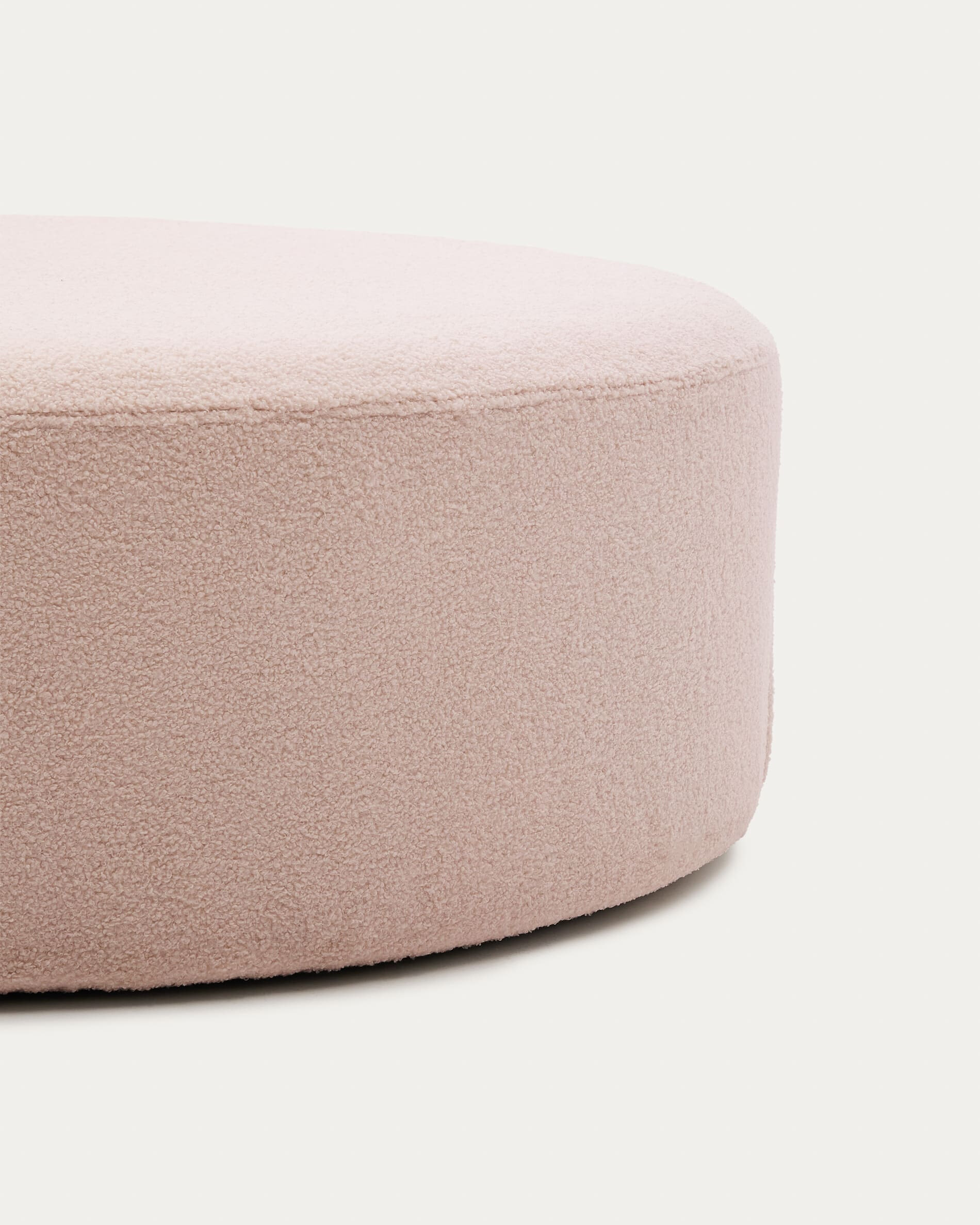 Kave Home Poef 'Kaeli' Bouclé, 120cm, kleur Roze