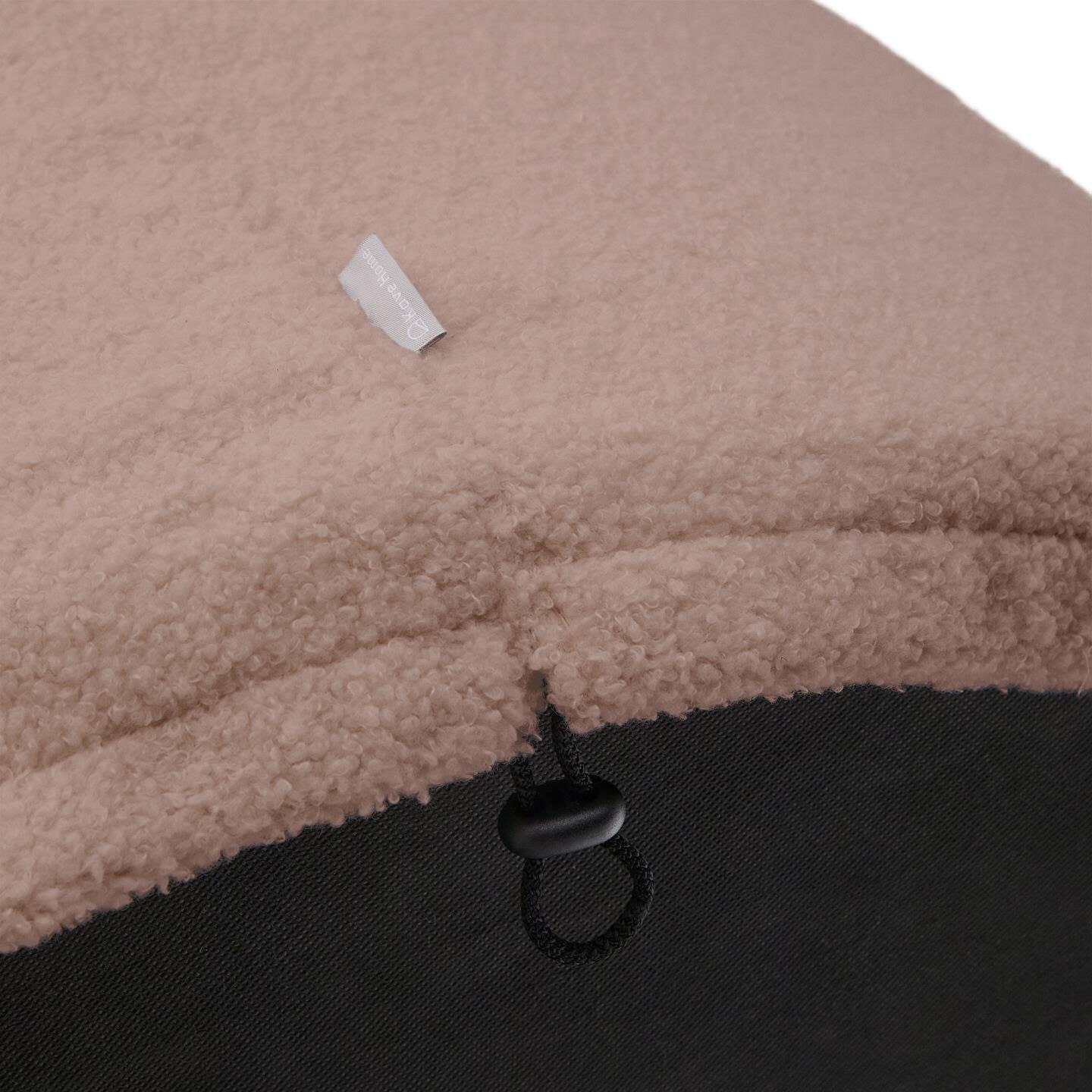 Kave Home Poef 'Kaeli' Bouclé, 120cm, kleur Roze