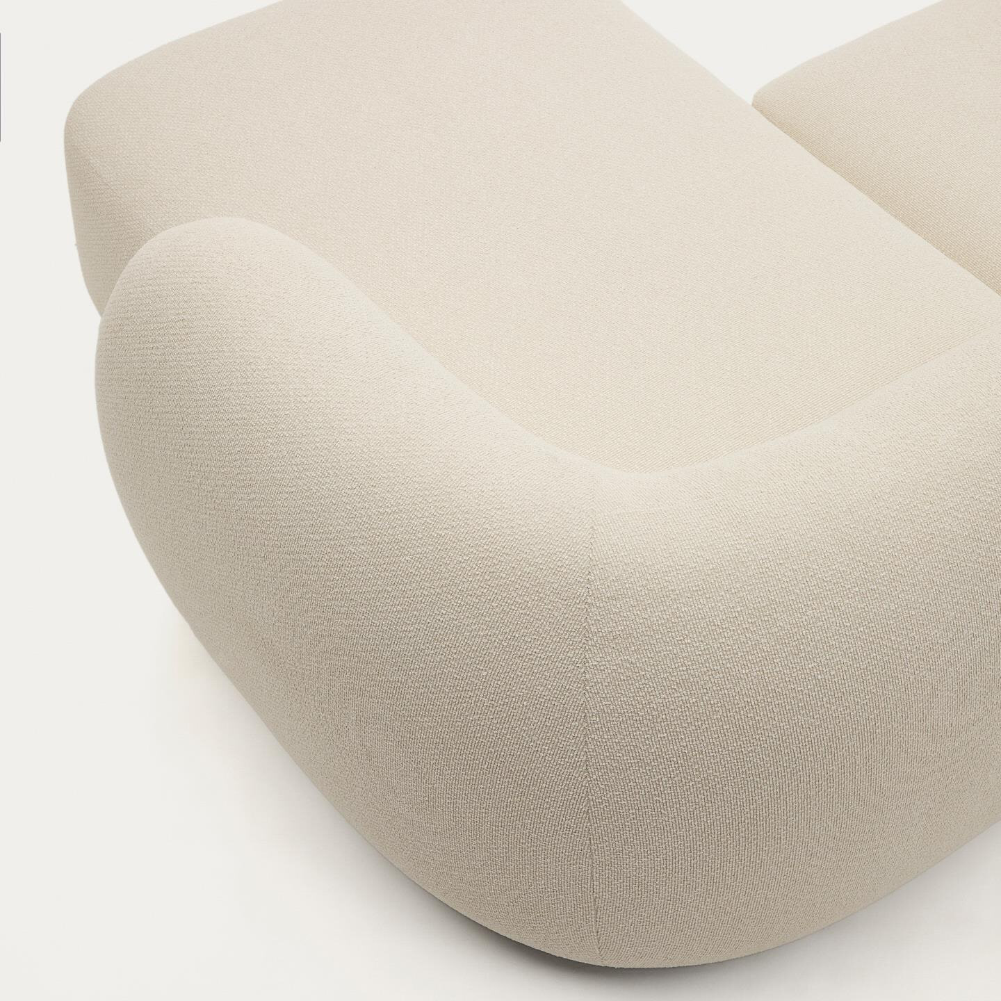 Kave Home 2-zits Loungebank 'Martina' Rechts, 230cm, Structuurstof, kleur Ecru