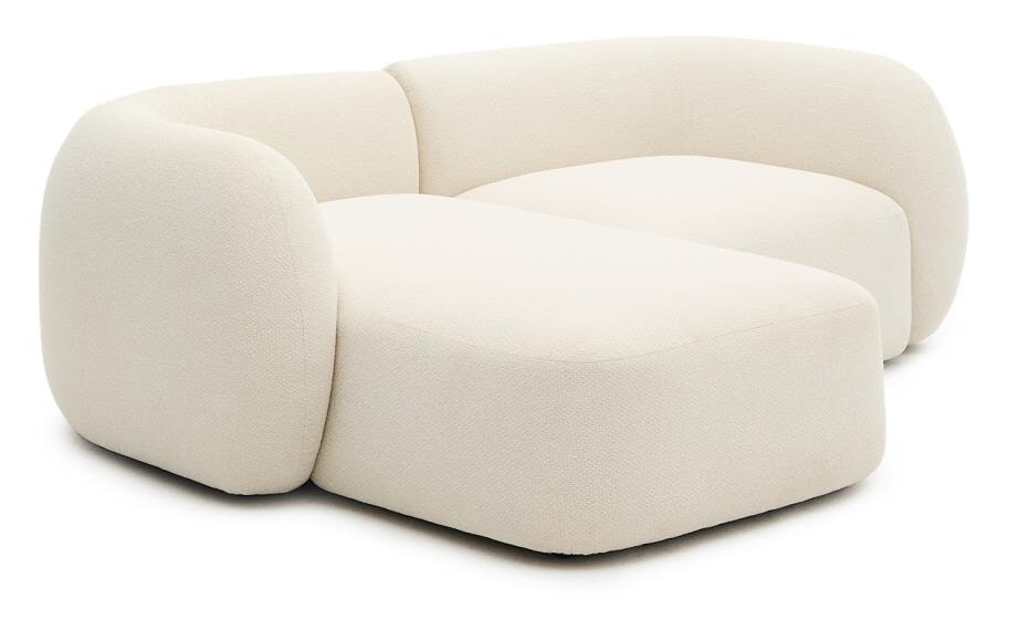 Kave Home 2-zits Loungebank 'Martina' Rechts, 230cm, Structuurstof, kleur Ecru