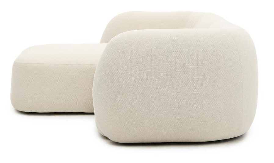 Kave Home 2-zits Loungebank 'Martina' Rechts, 230cm, Structuurstof, kleur Ecru