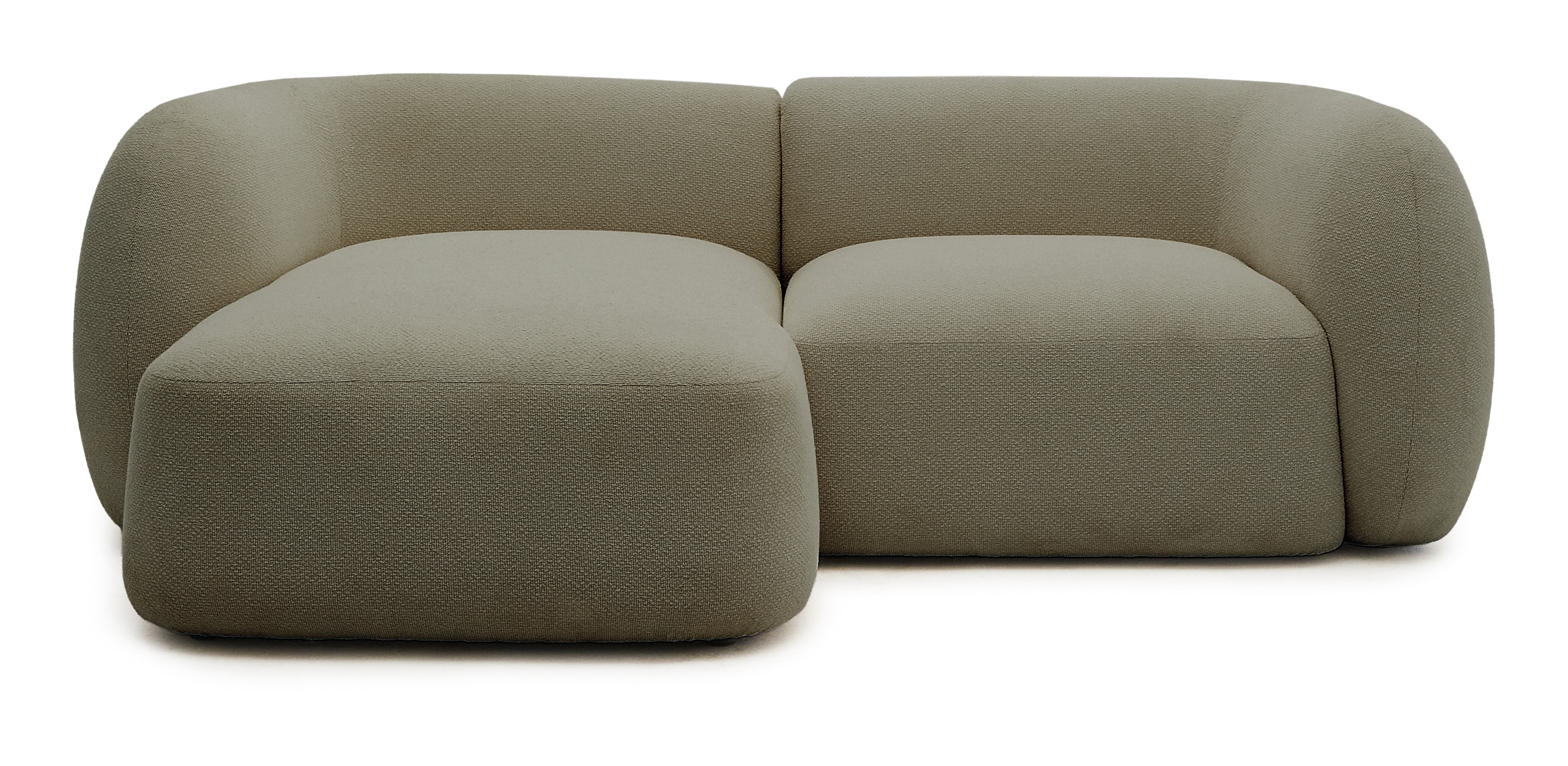 Kave Home Organische Loungebank Martina Links, 230cm, Chenille - Groen