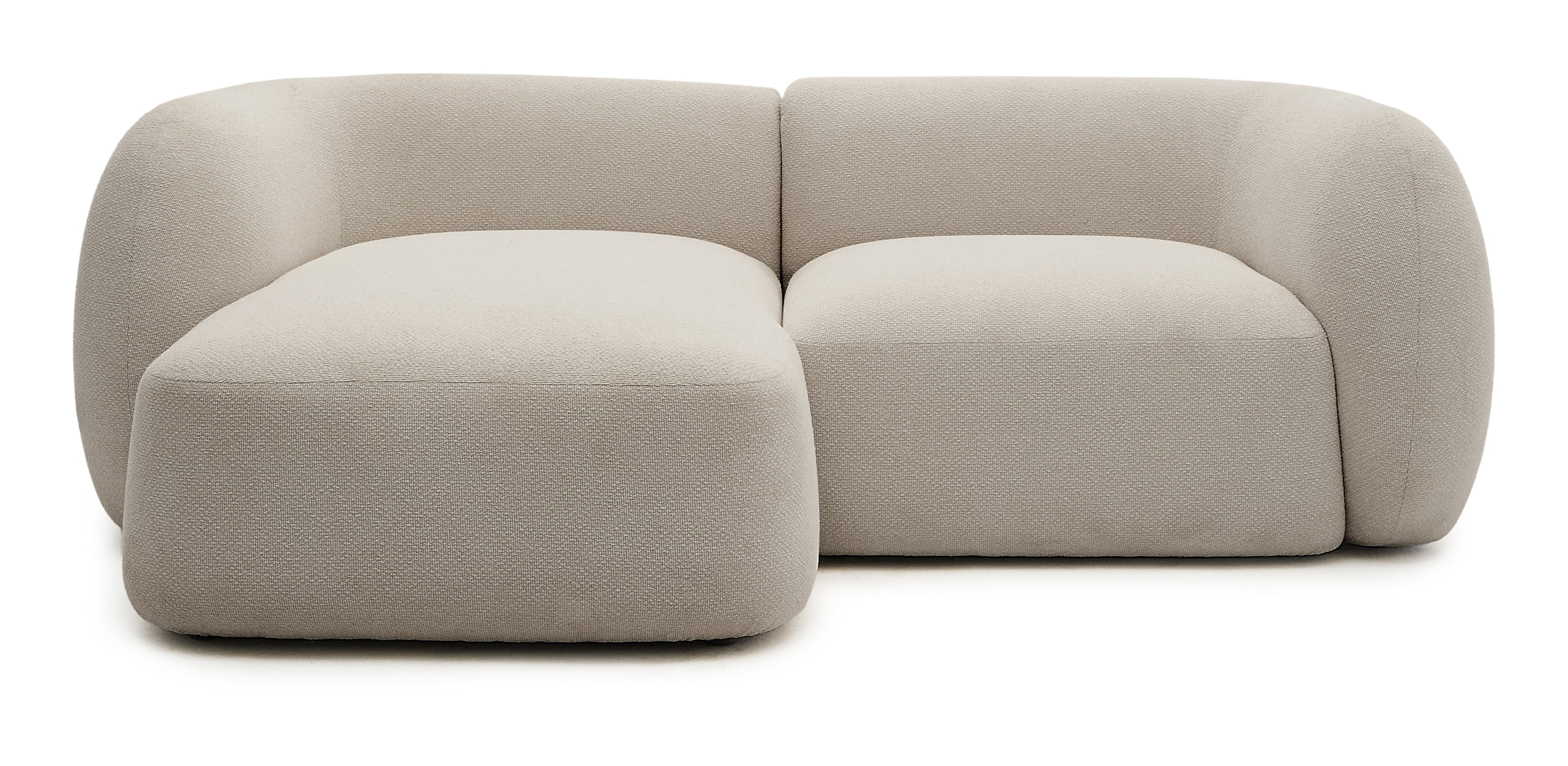 Kave Home Organische Loungebank Martina Links, 230cm, Chenille - Steengrijs