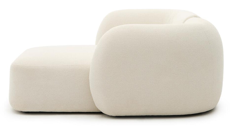 Kave Home 2-zits Loungebank 'Martina' Links, 230cm, Structuurstof, kleur Ecru