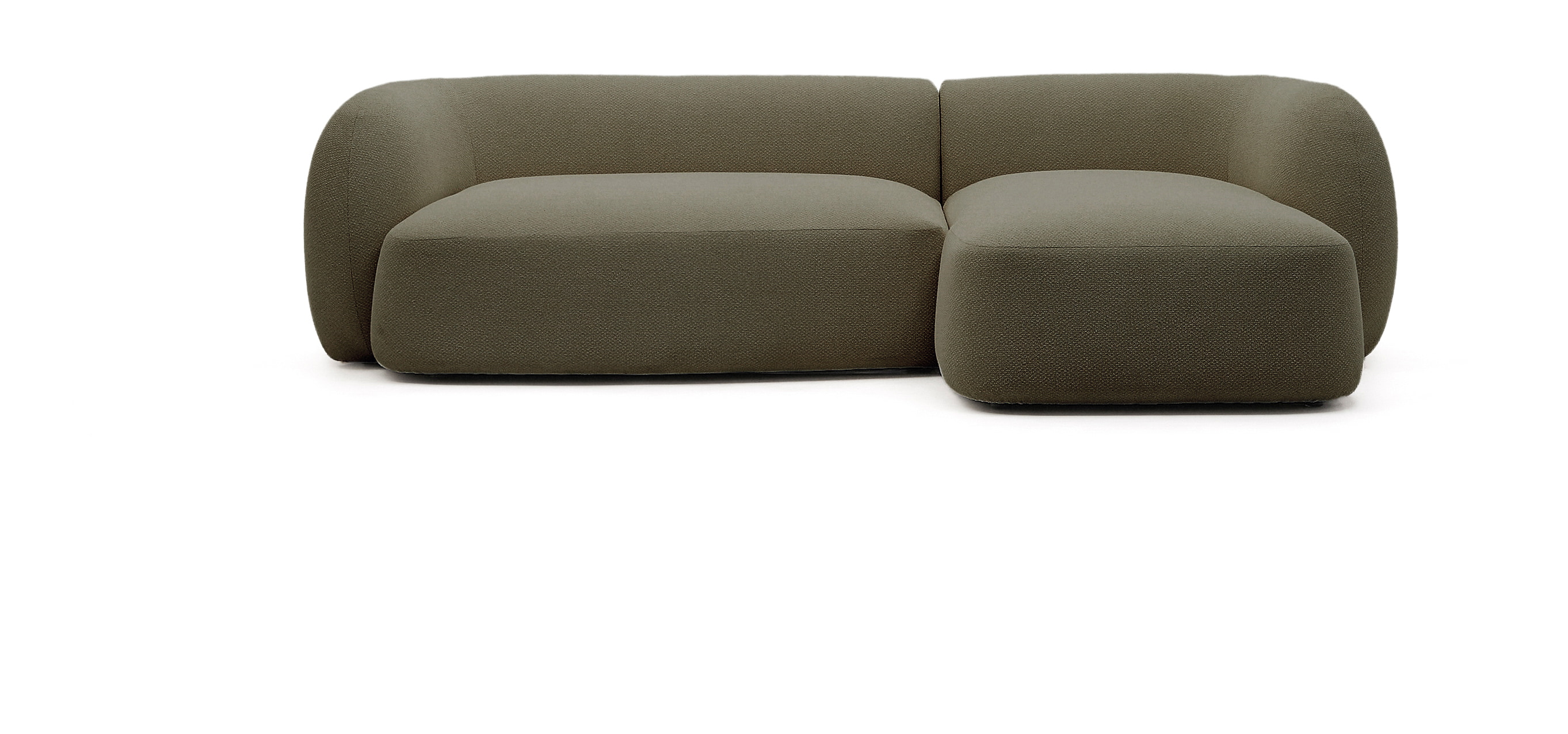 Kave Home Organische Loungebank Martina Rechts, 287cm, Chenille - Groen