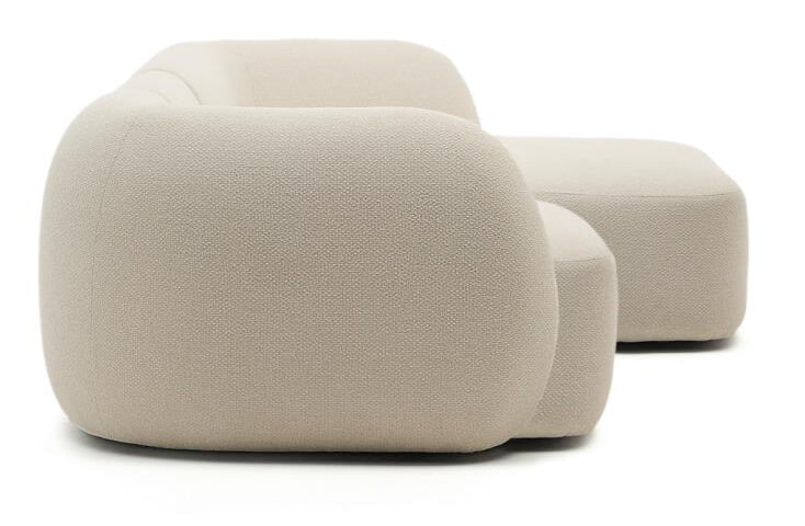 Kave Home 4-zits Loungebank 'Martina' Rechts, 377cm, Chenille, kleur Ecru
