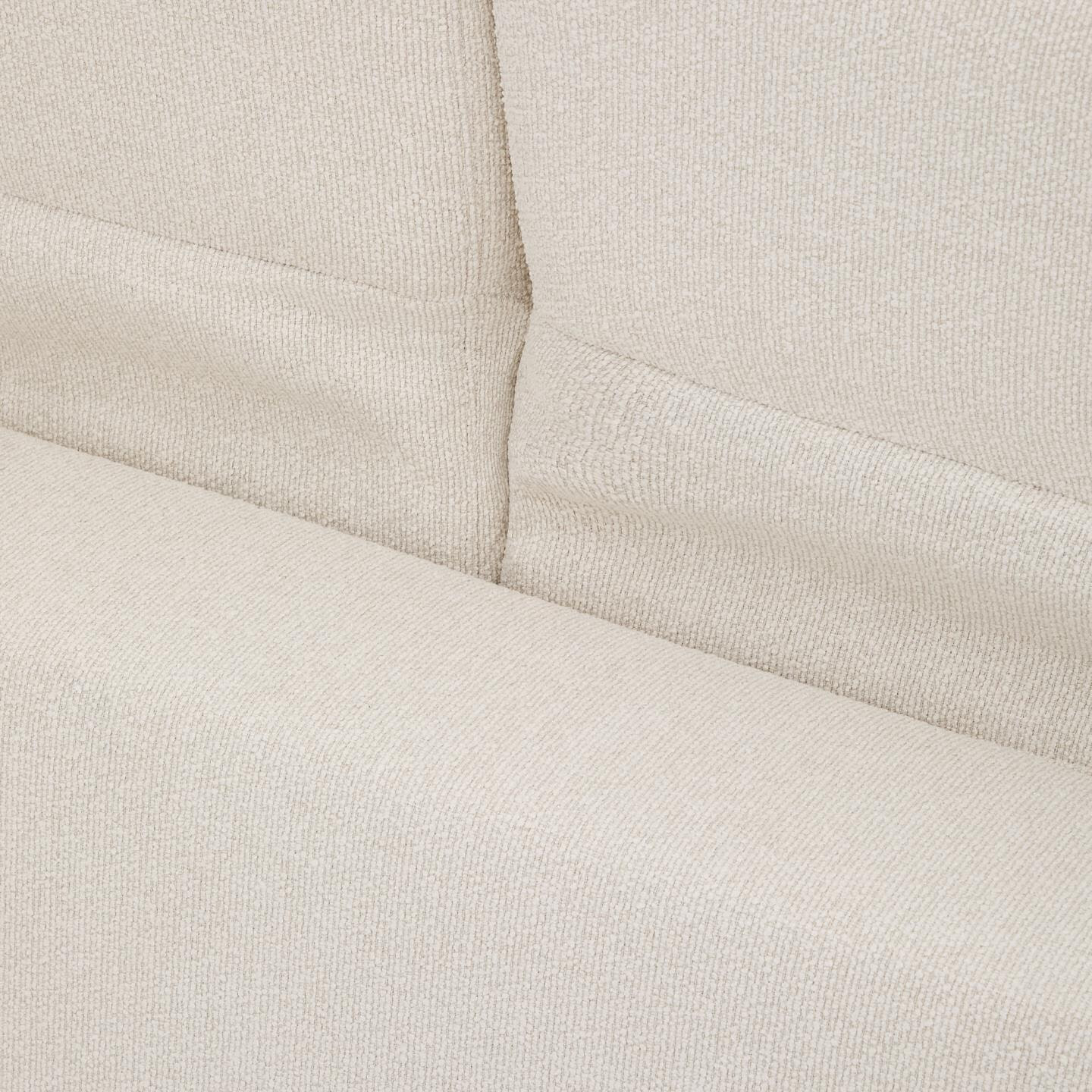 Kave Home 3-zits Bank 'Aurum' Chenille, Met verstelbare hoofdsteun, kleur Ecru