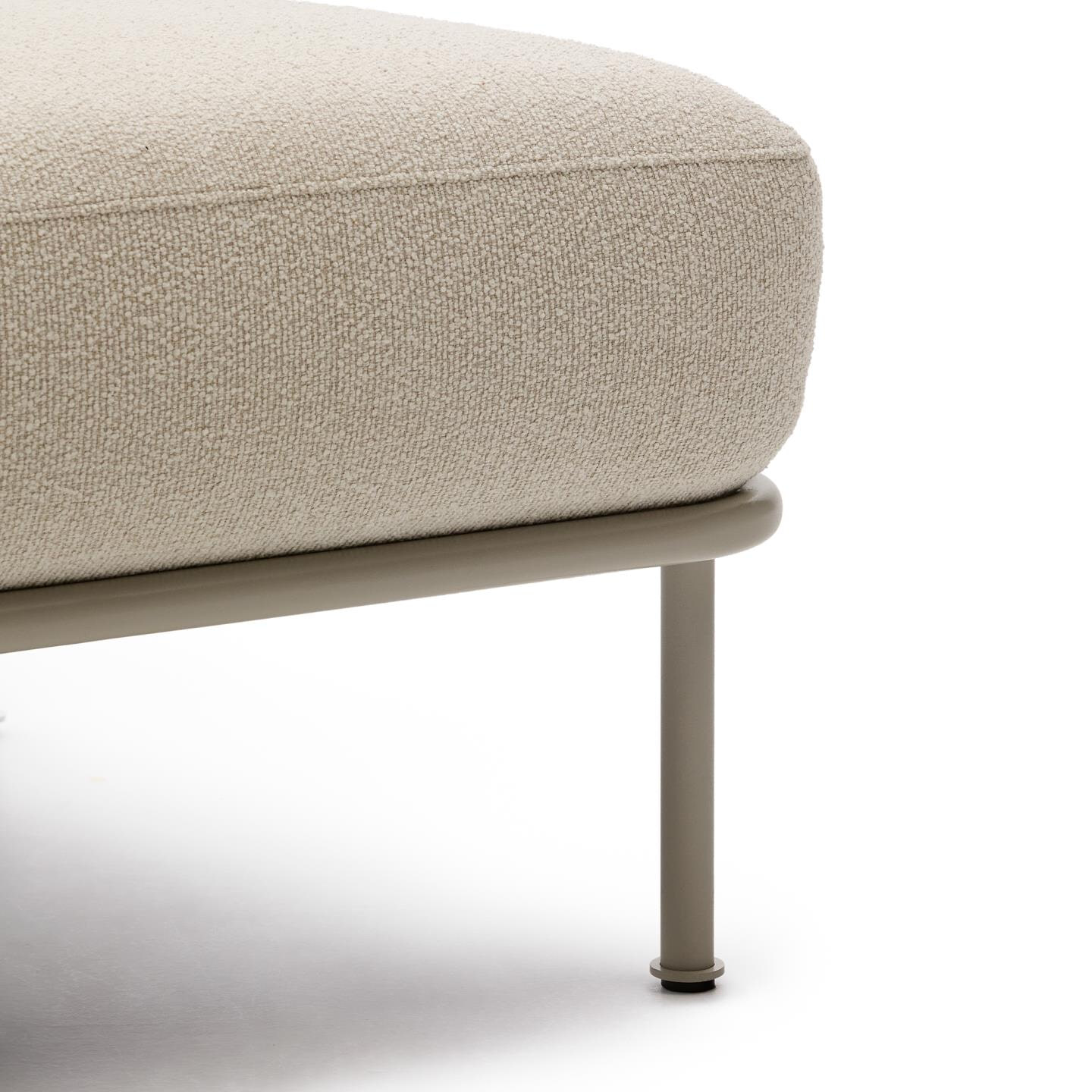 Kave Home Hocker 'Aurum' Chenille, kleur Ecru