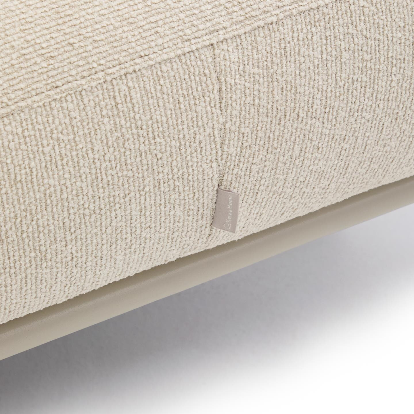 Kave Home Hocker 'Aurum' Chenille, kleur Ecru