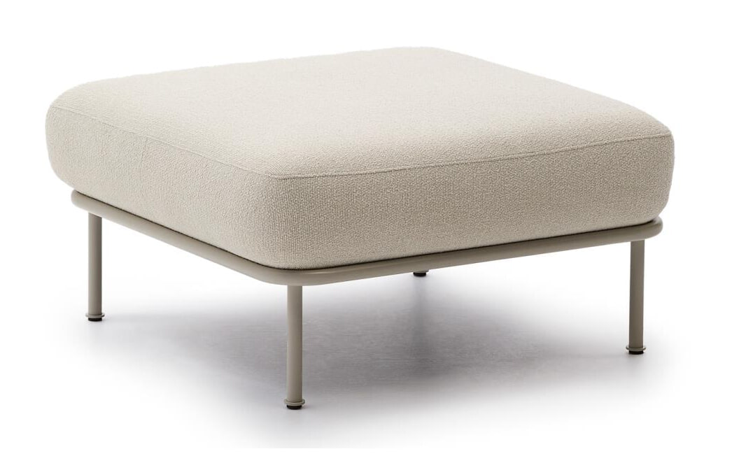 Kave Home Hocker 'Aurum' Chenille, kleur Ecru