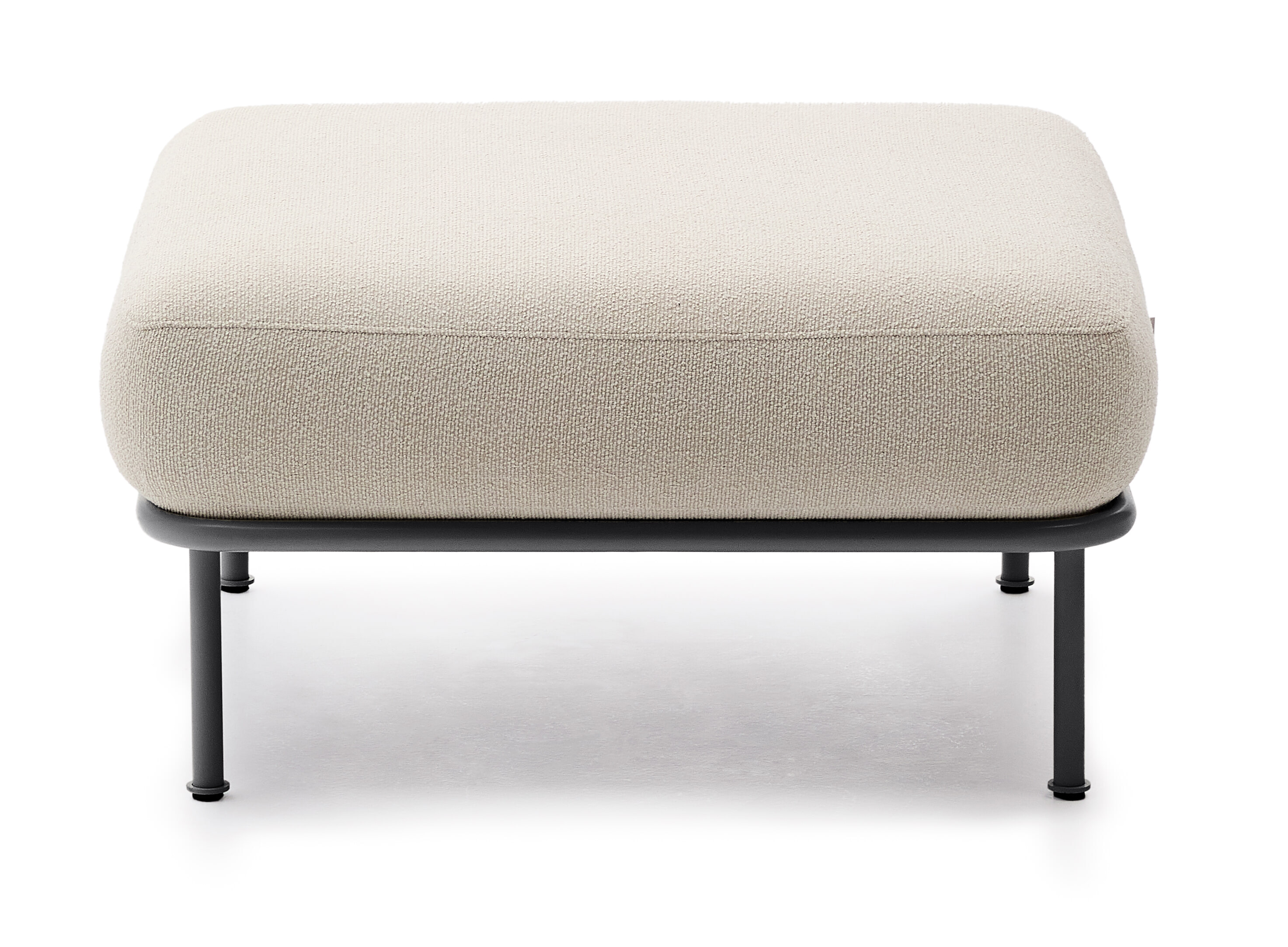 Kave Home Hocker 'Aurum' Chenille, kleur Ecru