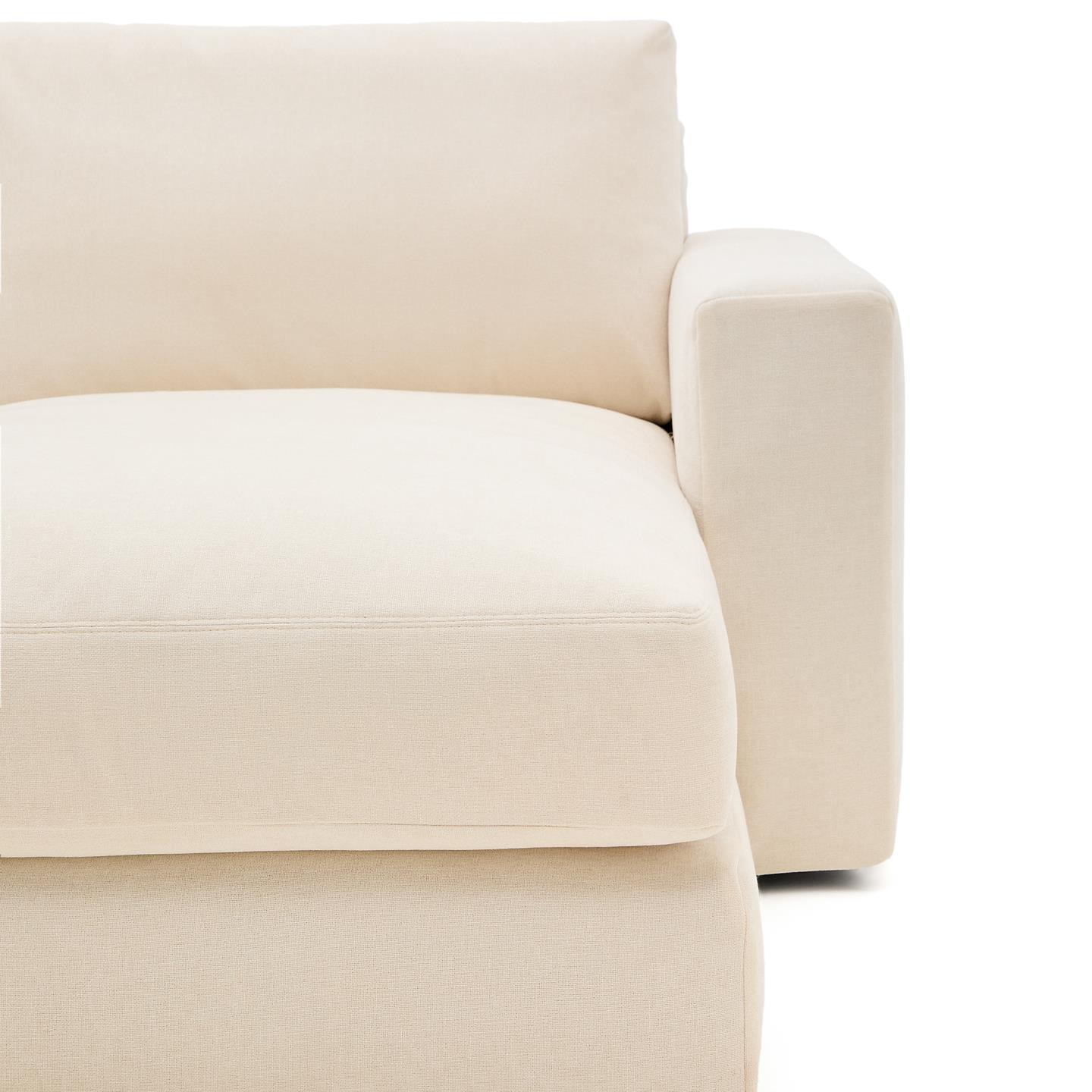 Kave Home 3-zits Loungebank 'Alea' Rechts, kleur Ecru