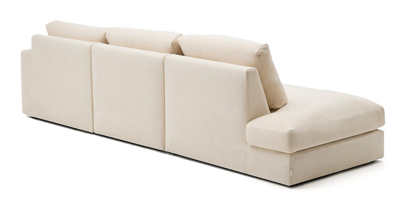 Kave Home 5-zits Loungebank 'Alea' Rechts, kleur Ecru