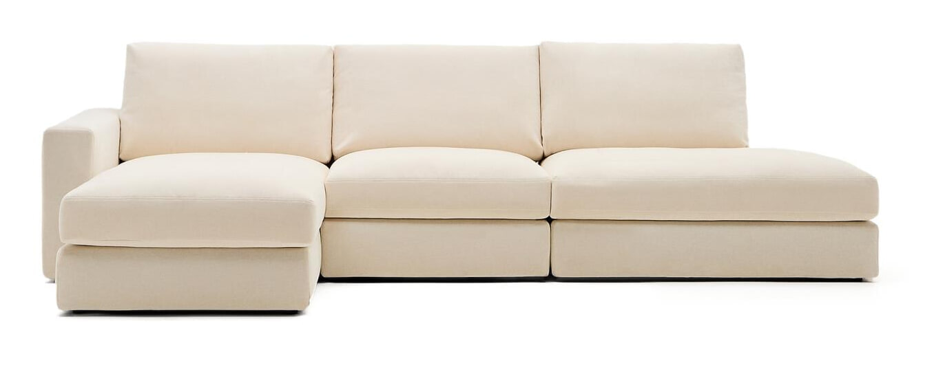 Kave Home 5-zits Loungebank 'Alea' kleur Ecru