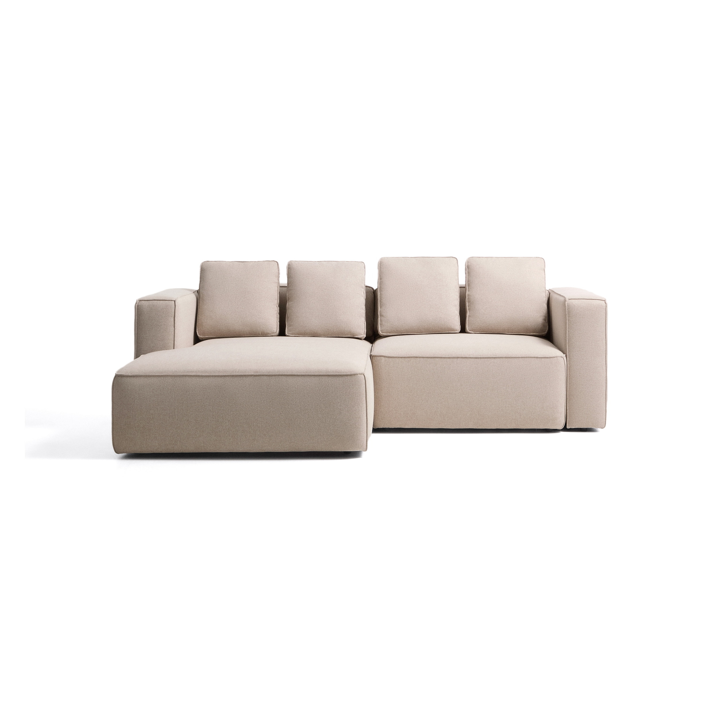 Kave Home Slaapbank Marela Links, Structuurstof, 236cm - Beige
