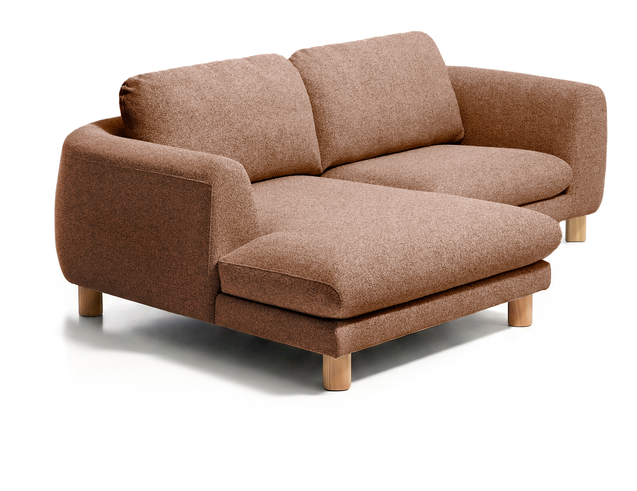 Kave Home 3-zits Hoekbank Vera Links, 232cm, Structuurstof - Terracotta