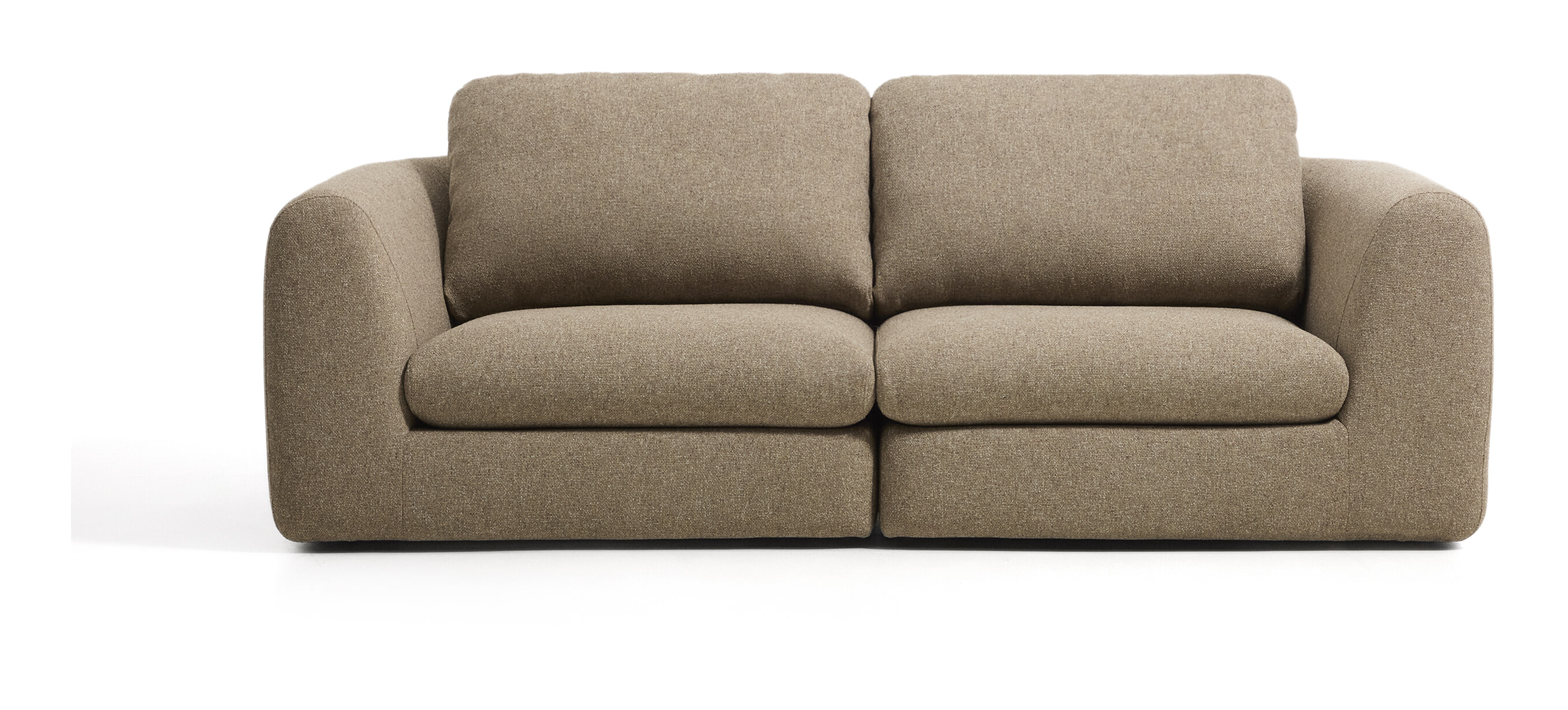 Kave Home 3-zits Bank Vera 230cm, Structuurstof - Lichtbruin
