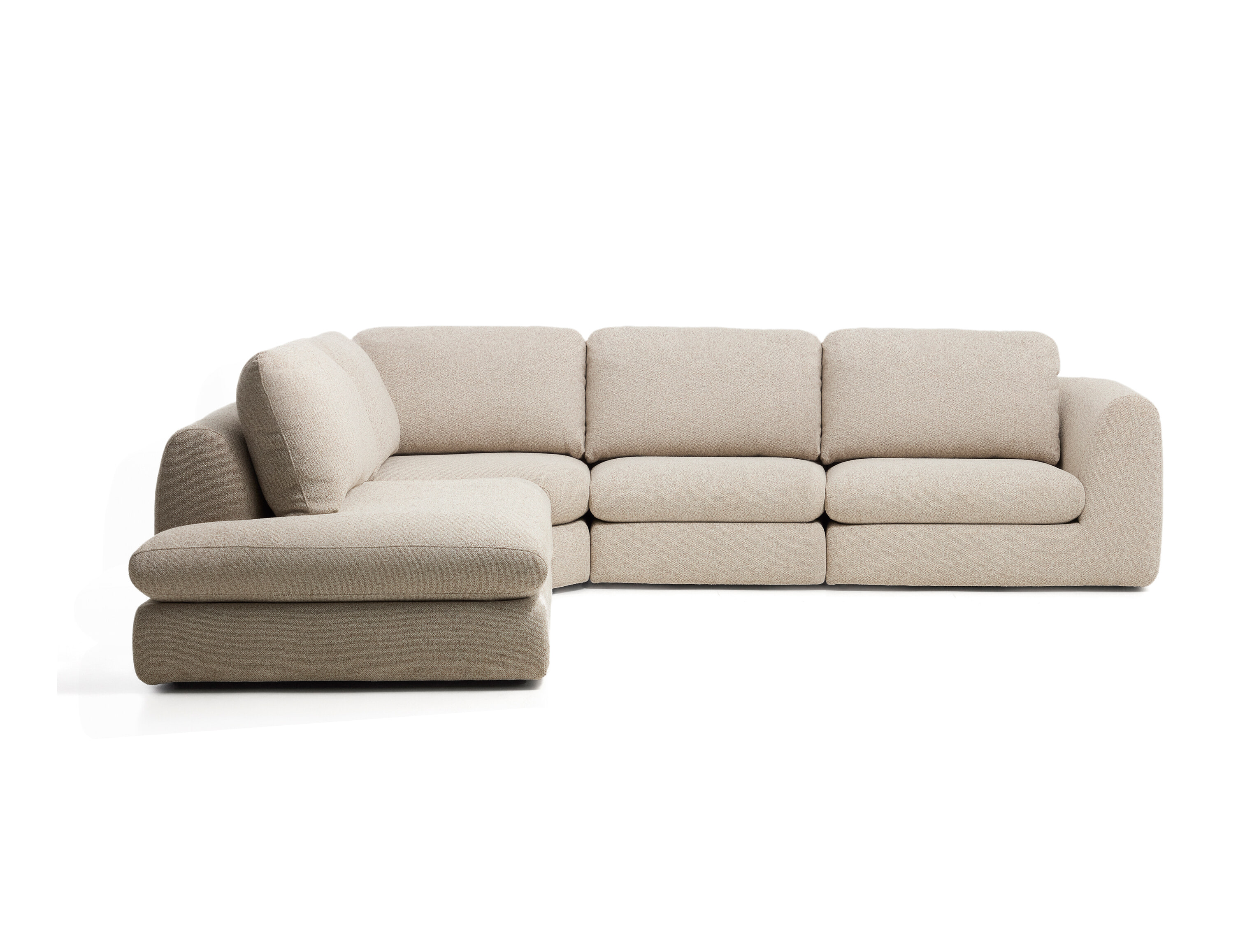 Kave Home Kave Hom 5-zits Hoekbank Vera Links, 330cm, Structuurstof - Beige