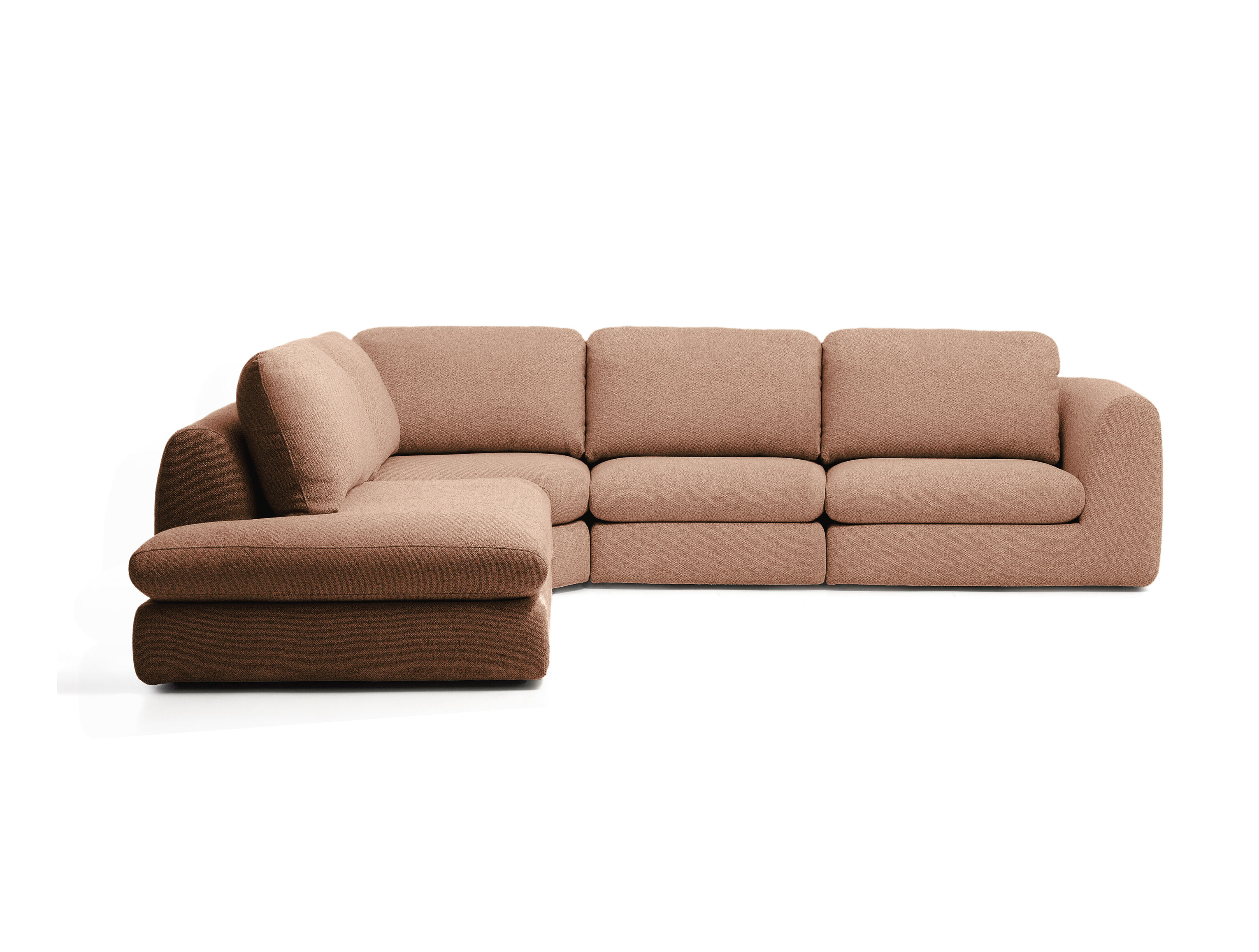 Kave Home Kave Hom 5-zits Hoekbank Vera Links, 330cm, Structuurstof - Terracotta
