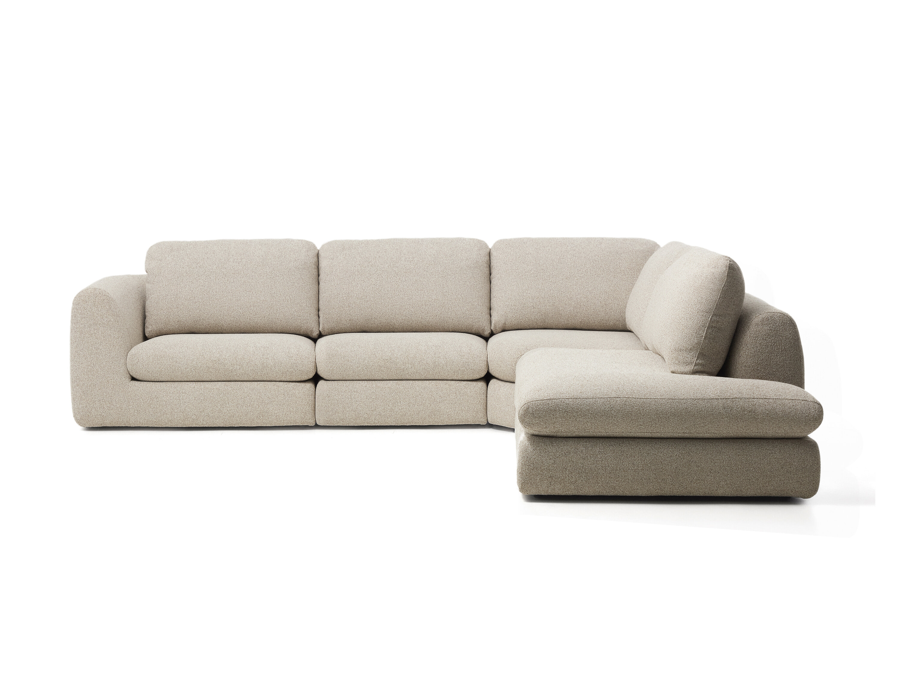 Kave Home 5-zits Hoekbank Vera Rechts, 330cm, Structuurstof - Beige
