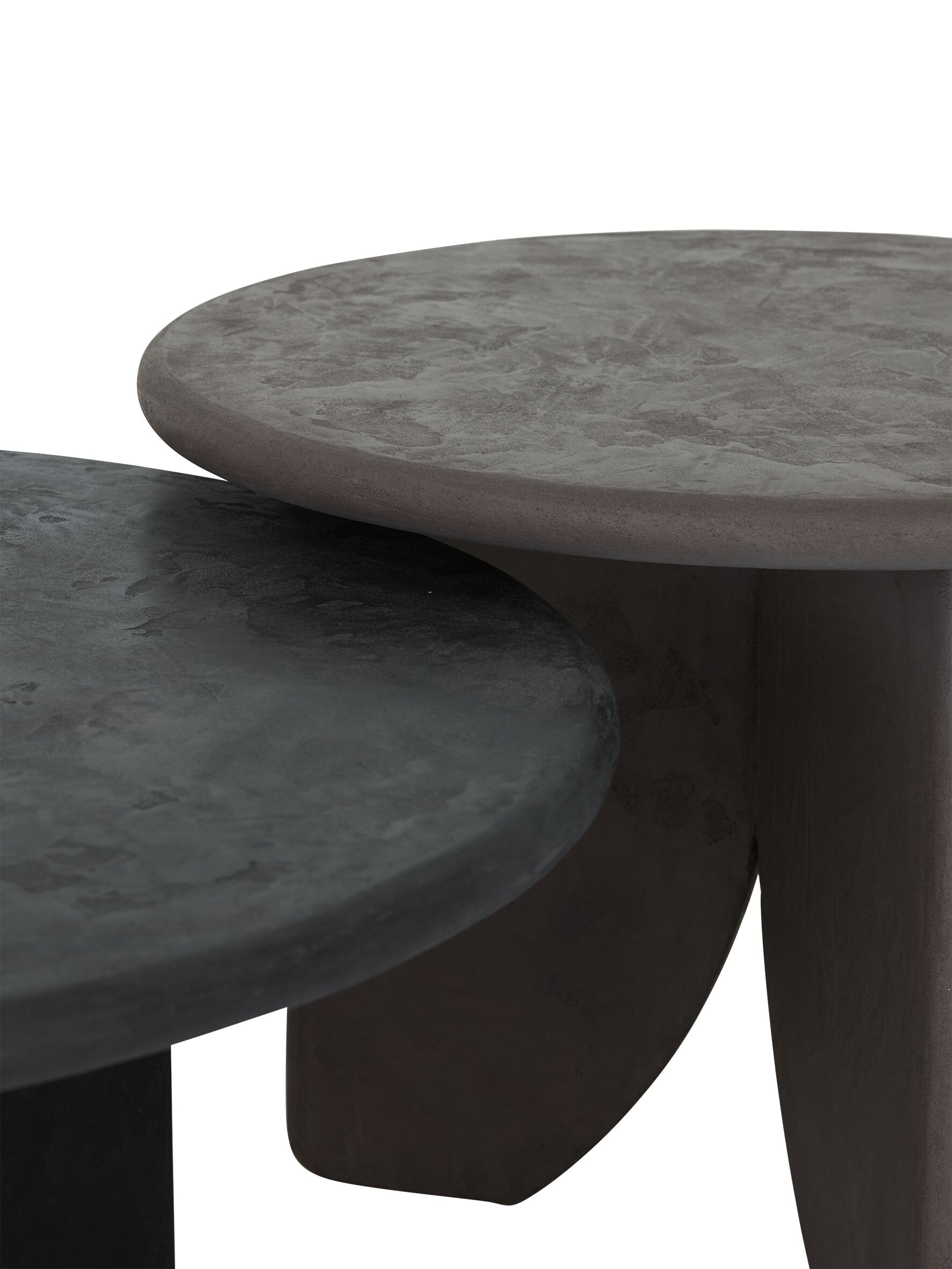 DTP Home Salontafel 'Melo' Betonlook, Set van 2 stuks, Bruin/Zwart
