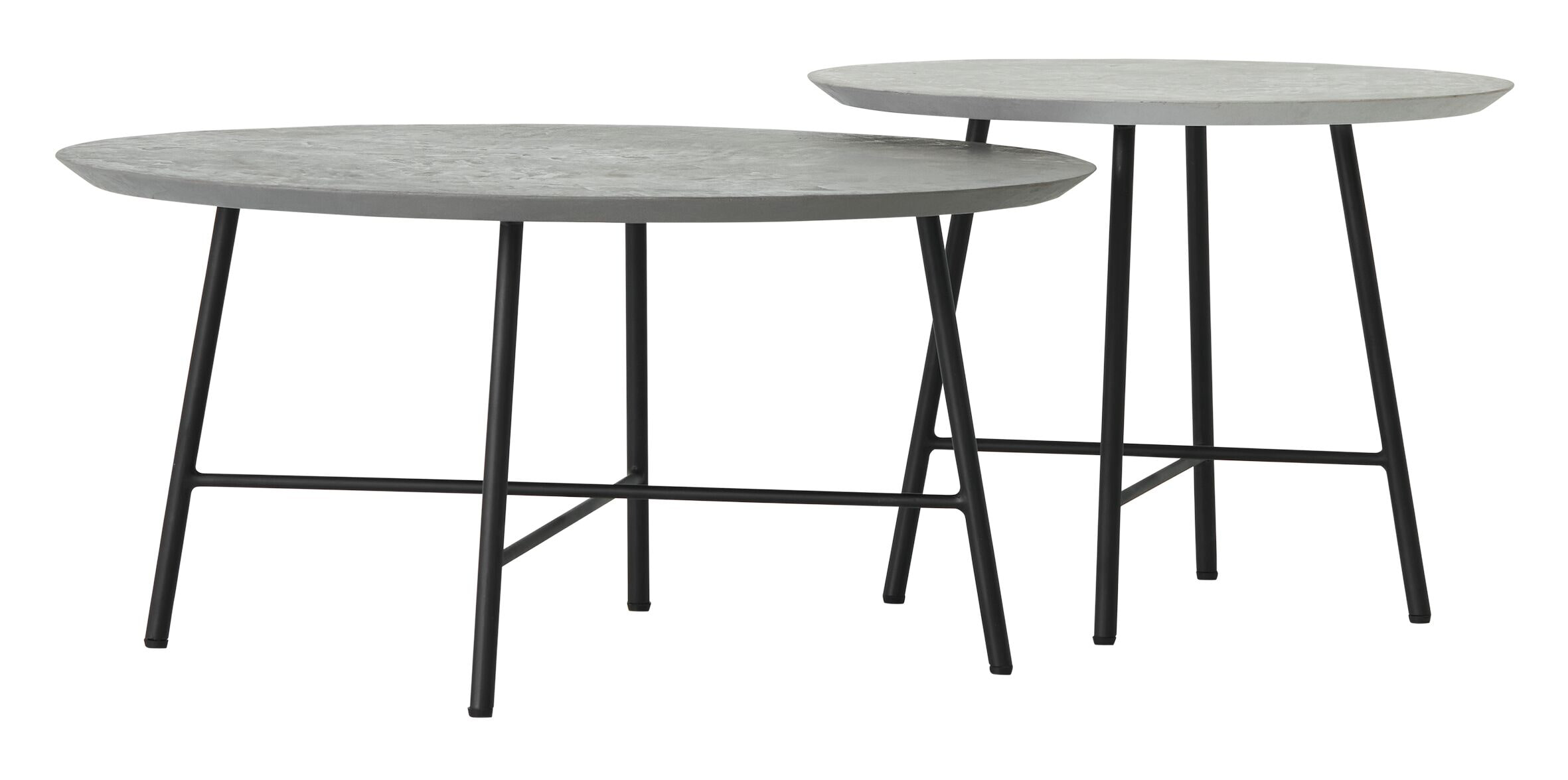 DTP Home Ronde Salontafel 'Delta' Mortex Betonlook, Set van 2 stuks, kleur Grijs