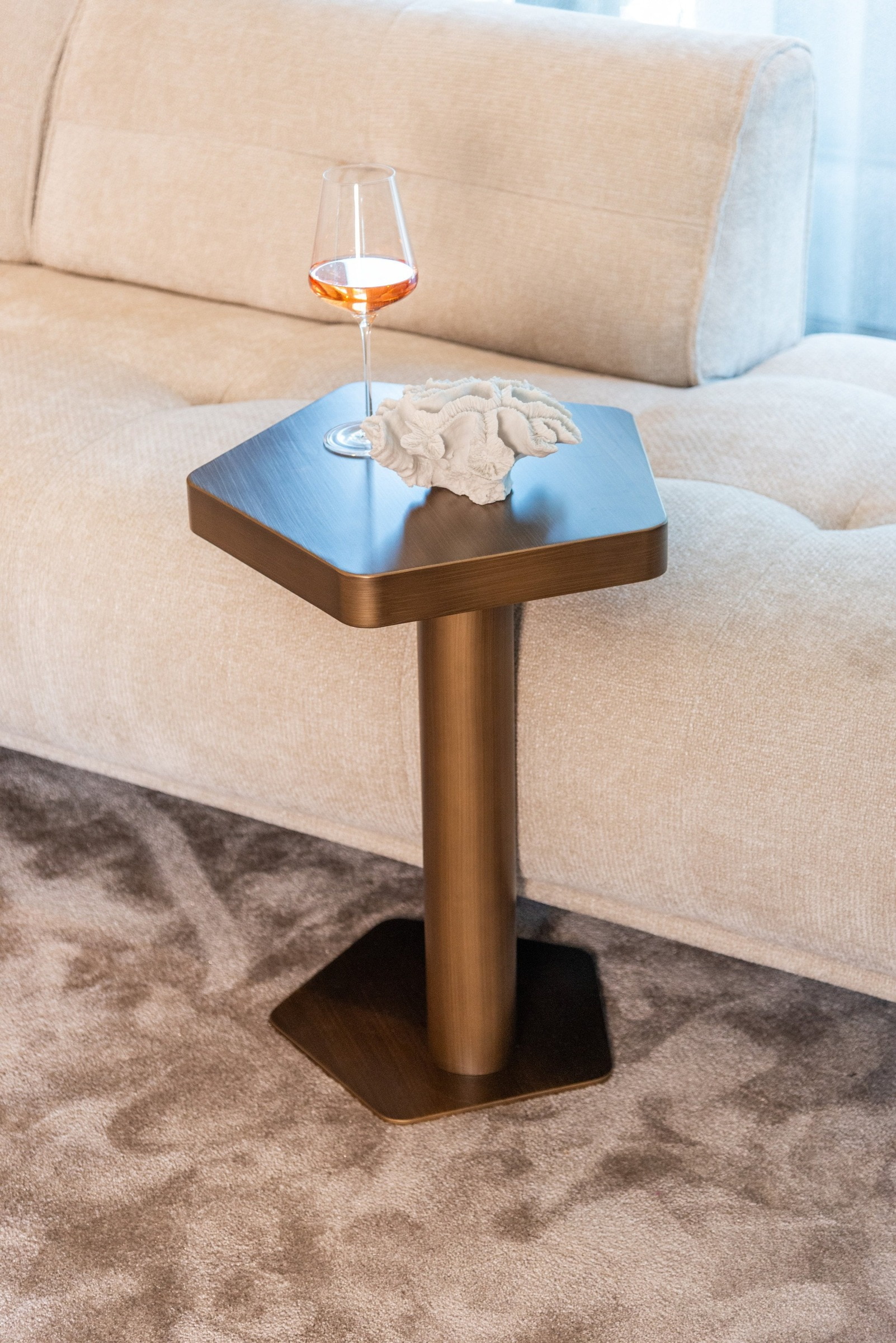 Richmond Laptoptafel 'Hexa' 45 x 44cm, kleur Brushed Gold