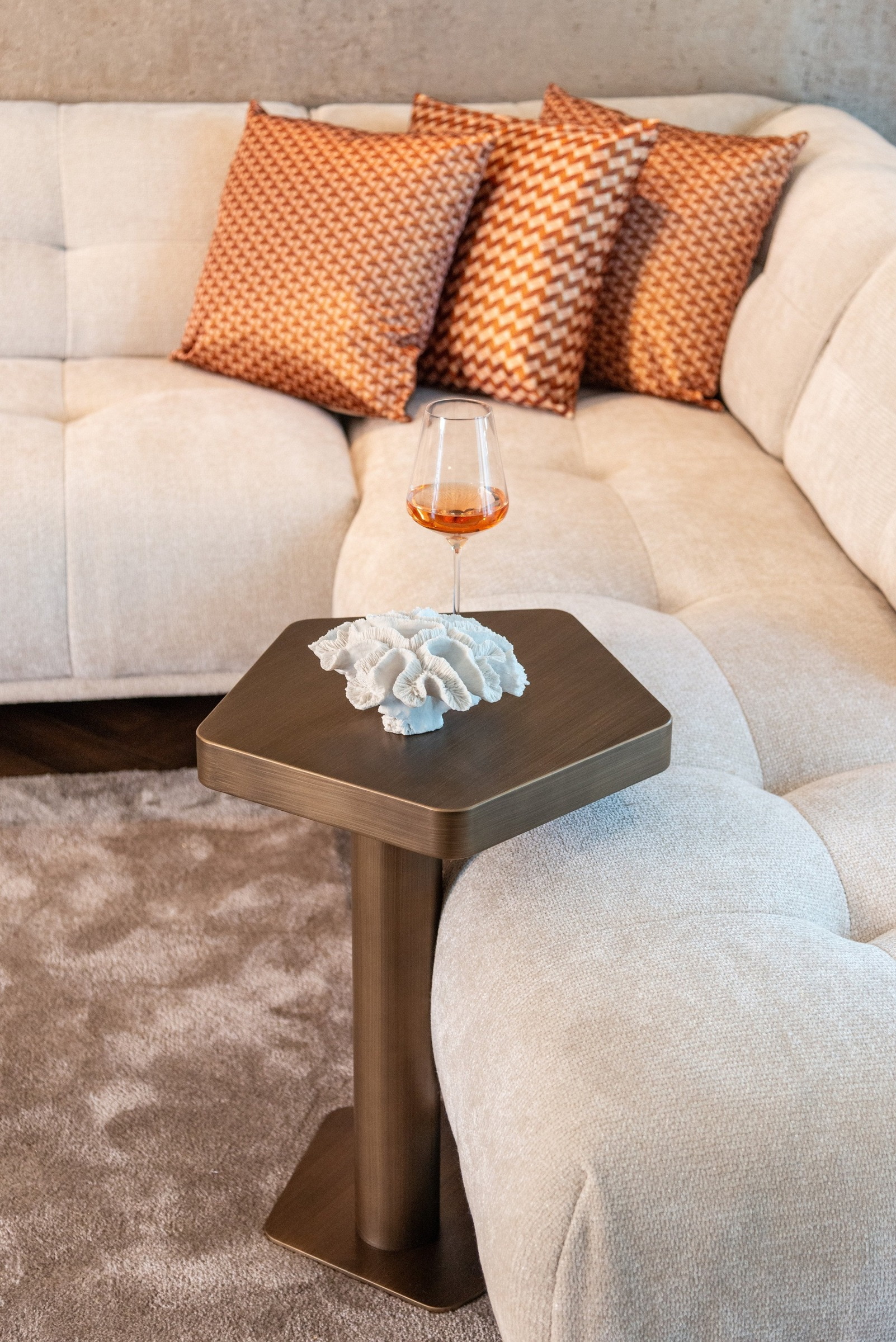 Richmond Laptoptafel 'Hexa' 45 x 44cm, kleur Brushed Gold