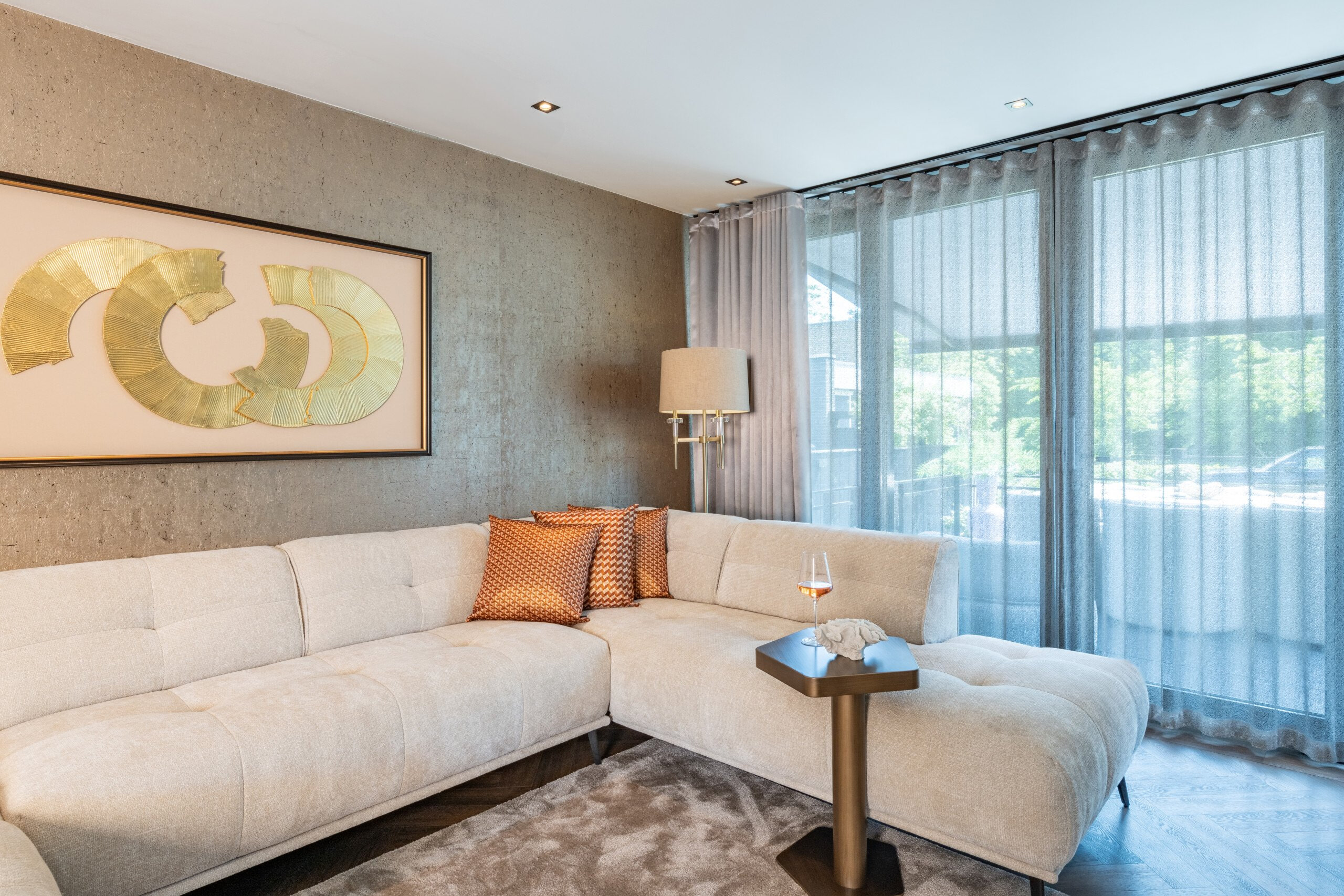 Richmond Vloerlamp 'Josie' 161cm hoog, kleur Brushed Gold