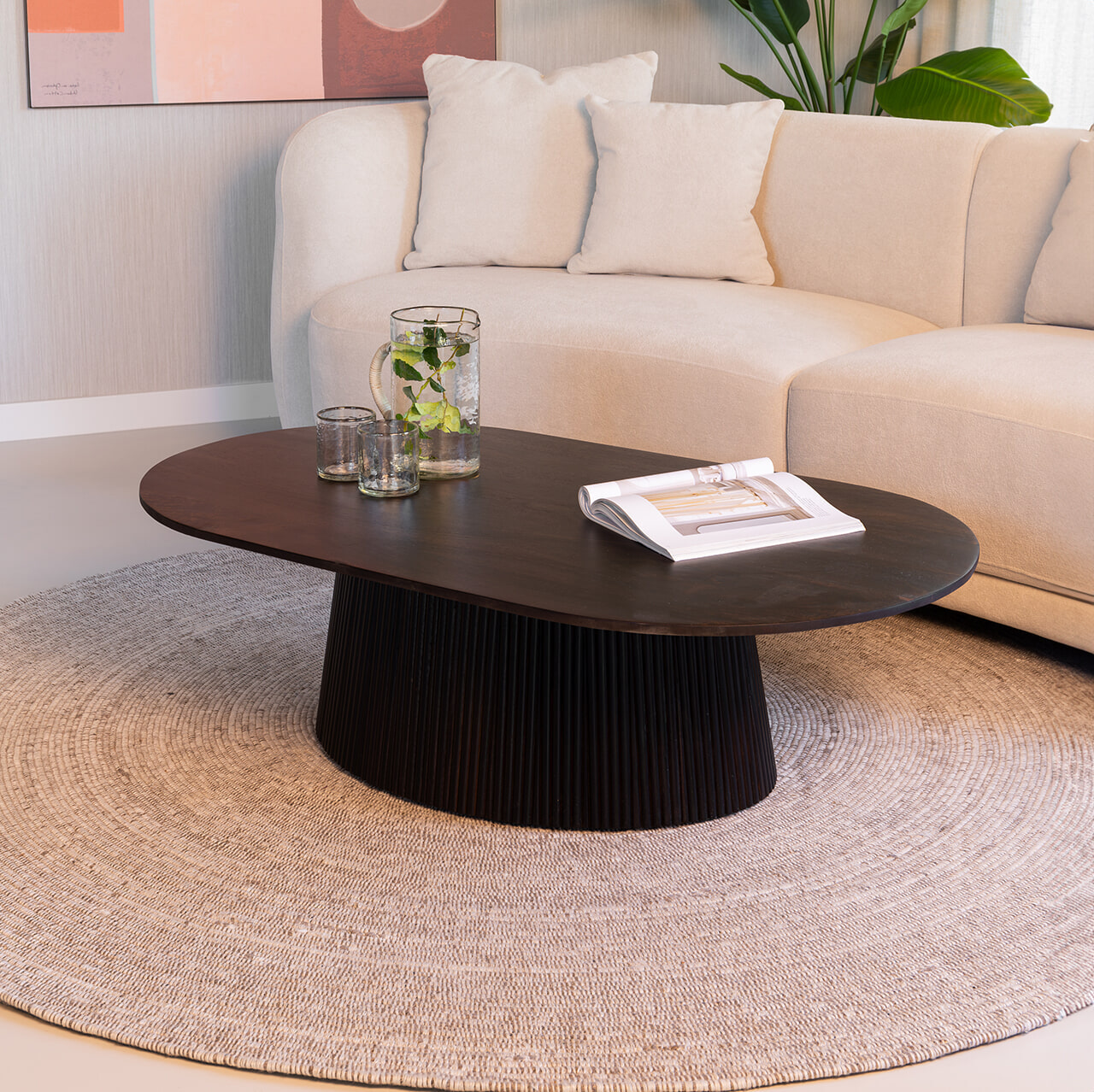 Sohome Ovale Salontafel 'Olav' Mangohout, 120 x 70cm