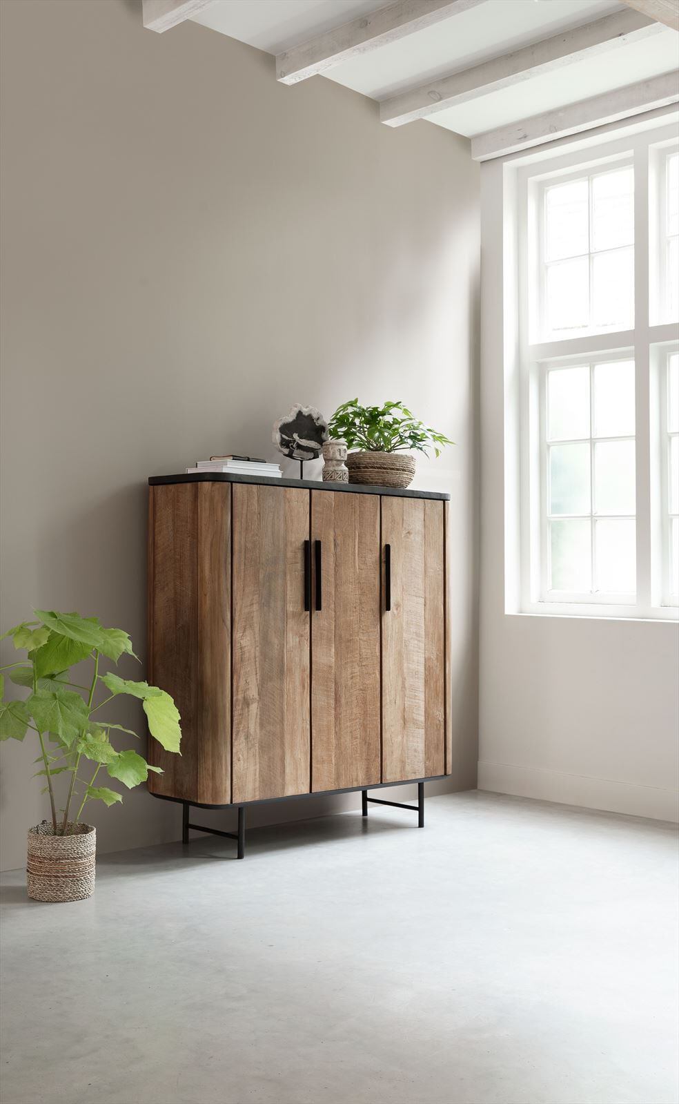 DTP Home Opbergkast 'Soho' Teakhout en betonlook, 130 x 120cm