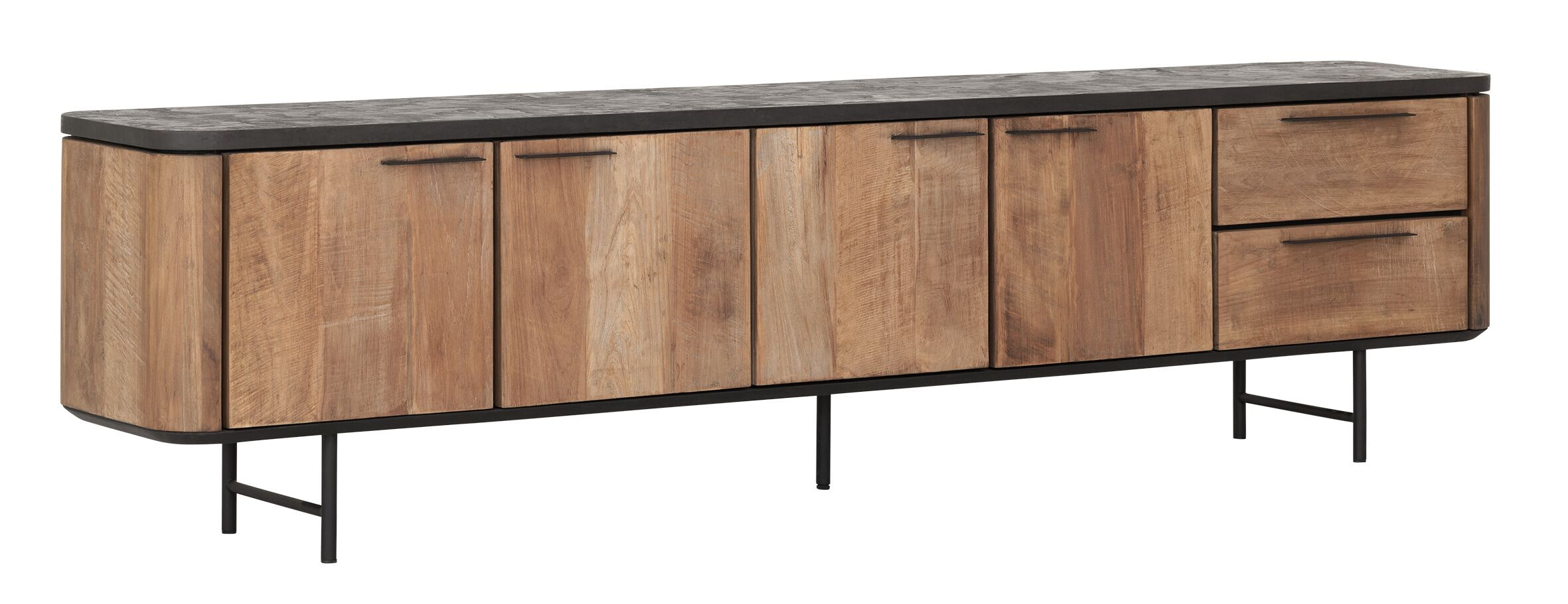 DTP Home TV-meubel 'Soho' Teakhout en betonlook, 230cm