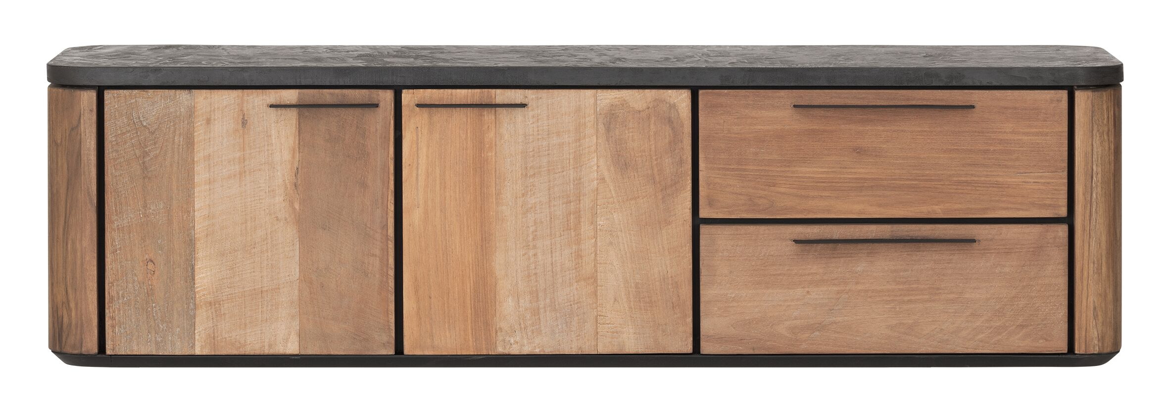 DTP Home Zwevend TV-meubel 'Soho' Teakhout en betonlook, 150cm
