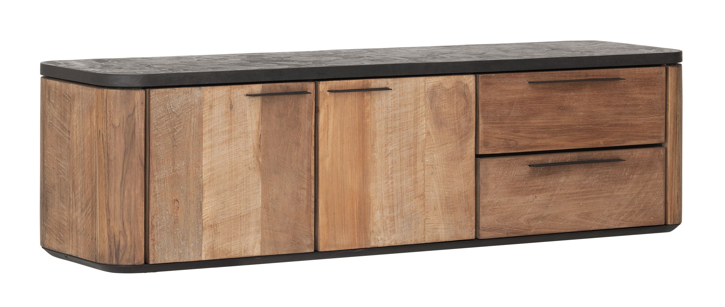 DTP Home Zwevend TV-meubel 'Soho' Teakhout en betonlook, 150cm